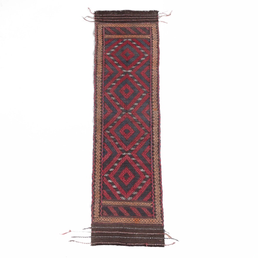 Handwoven and Embroidered Baluch Carpet Runner