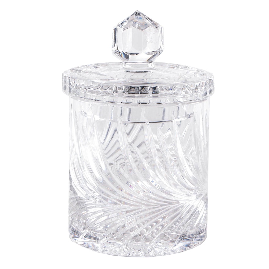 Pressed Foliate Motif Crystal Jar