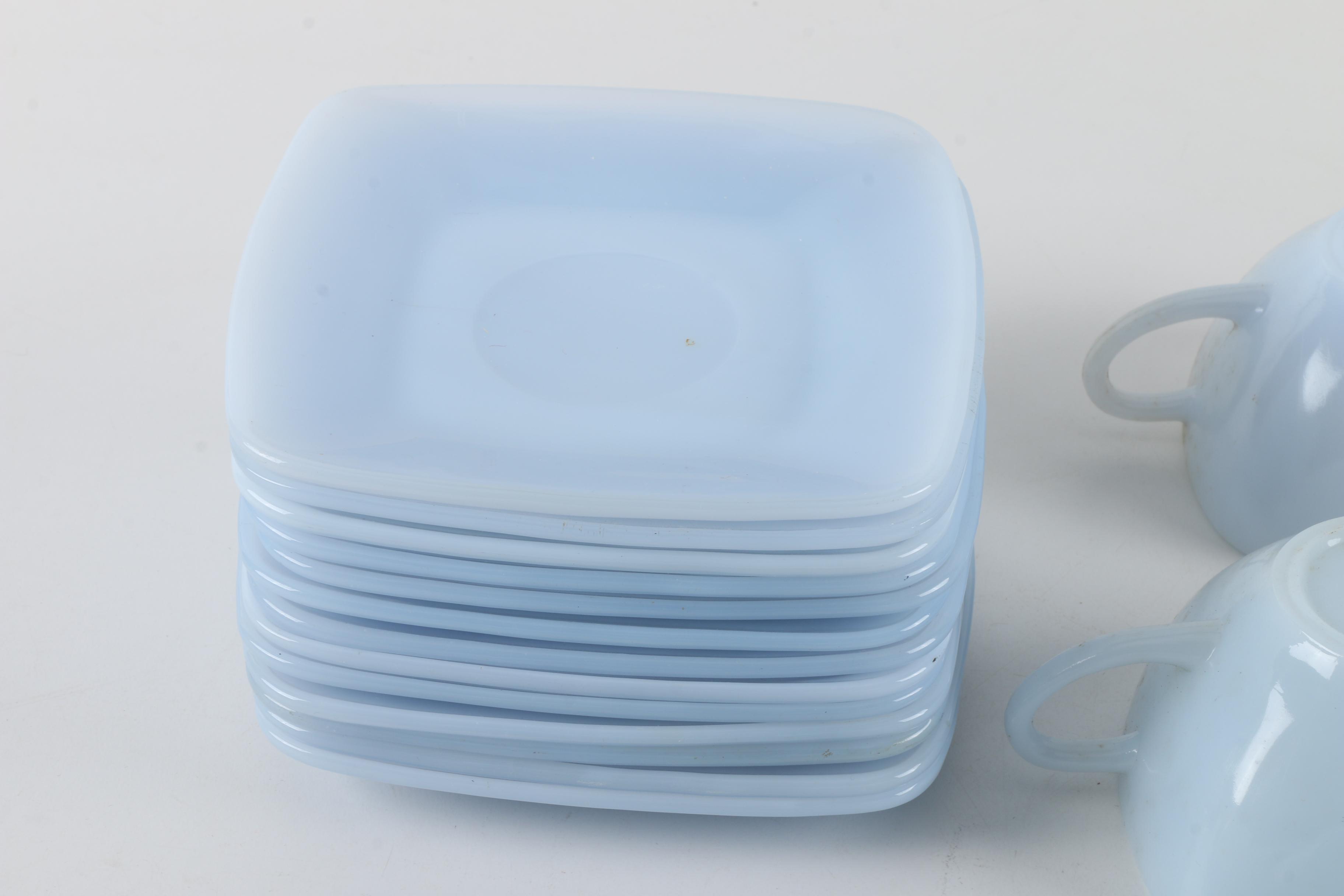 Vintage Anchor Hocking "Charm" Azurite Milk Glass Tableware