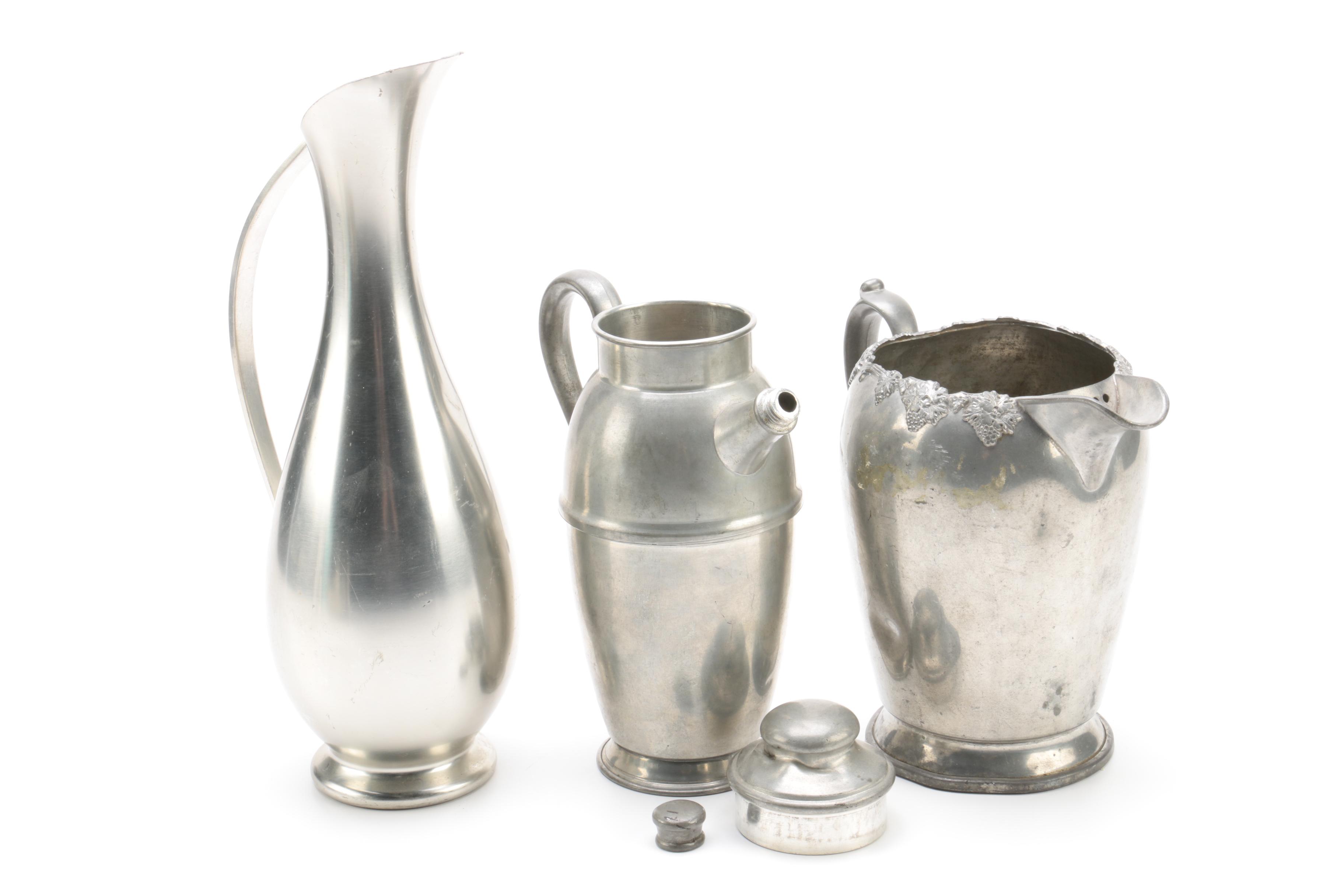 Pewter Serveware and Vases