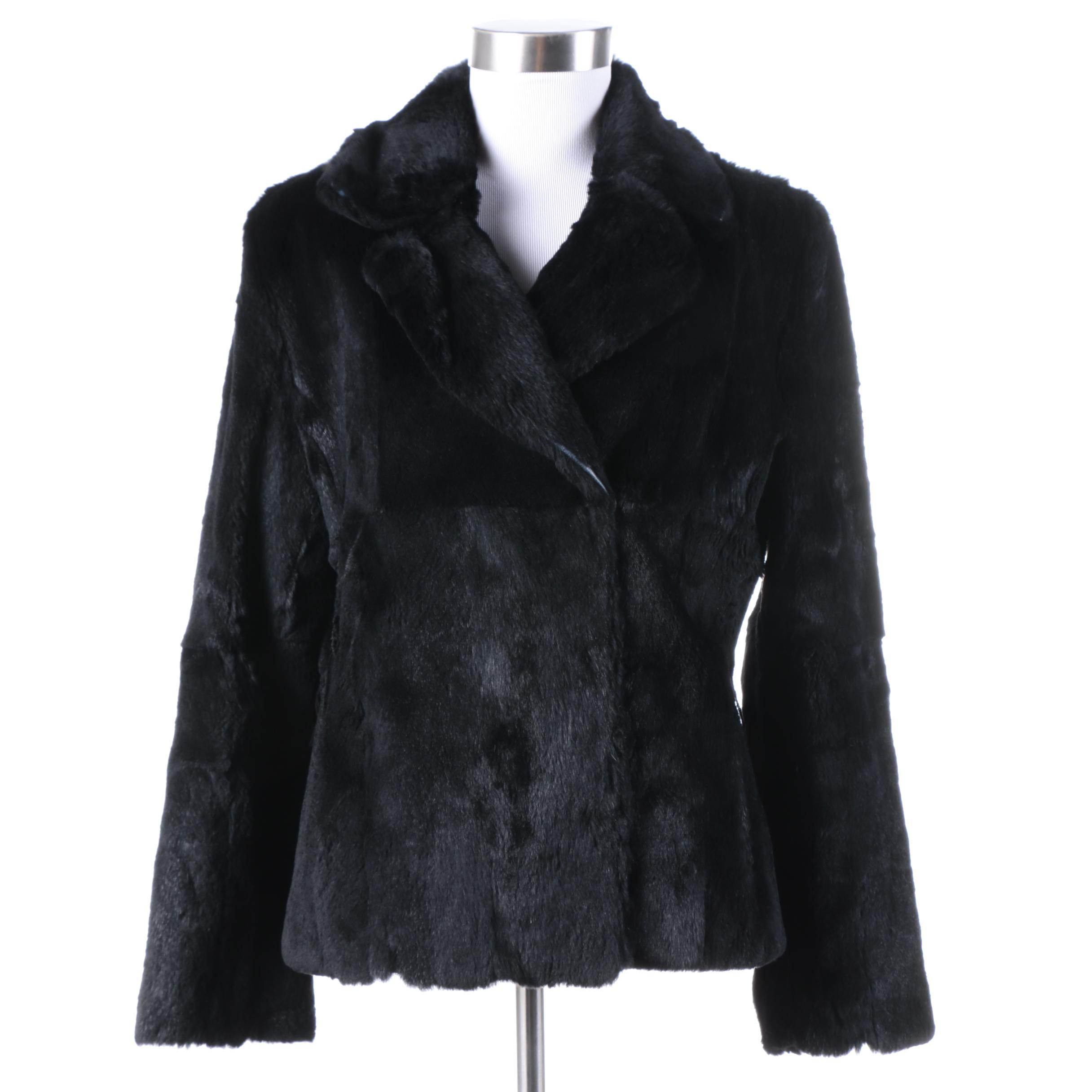Context Black Rabbit Fur Jacket