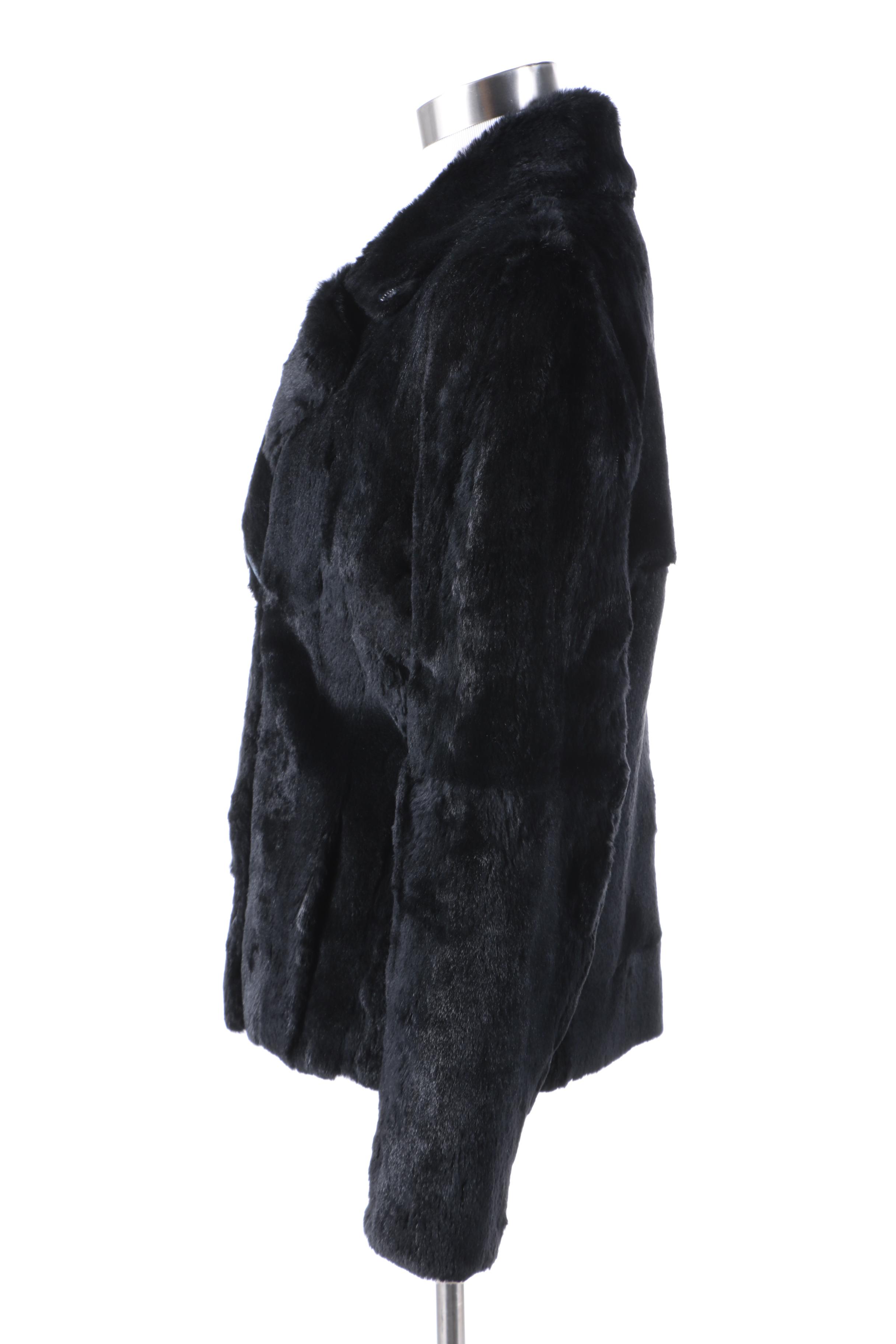 Context Black Rabbit Fur Jacket