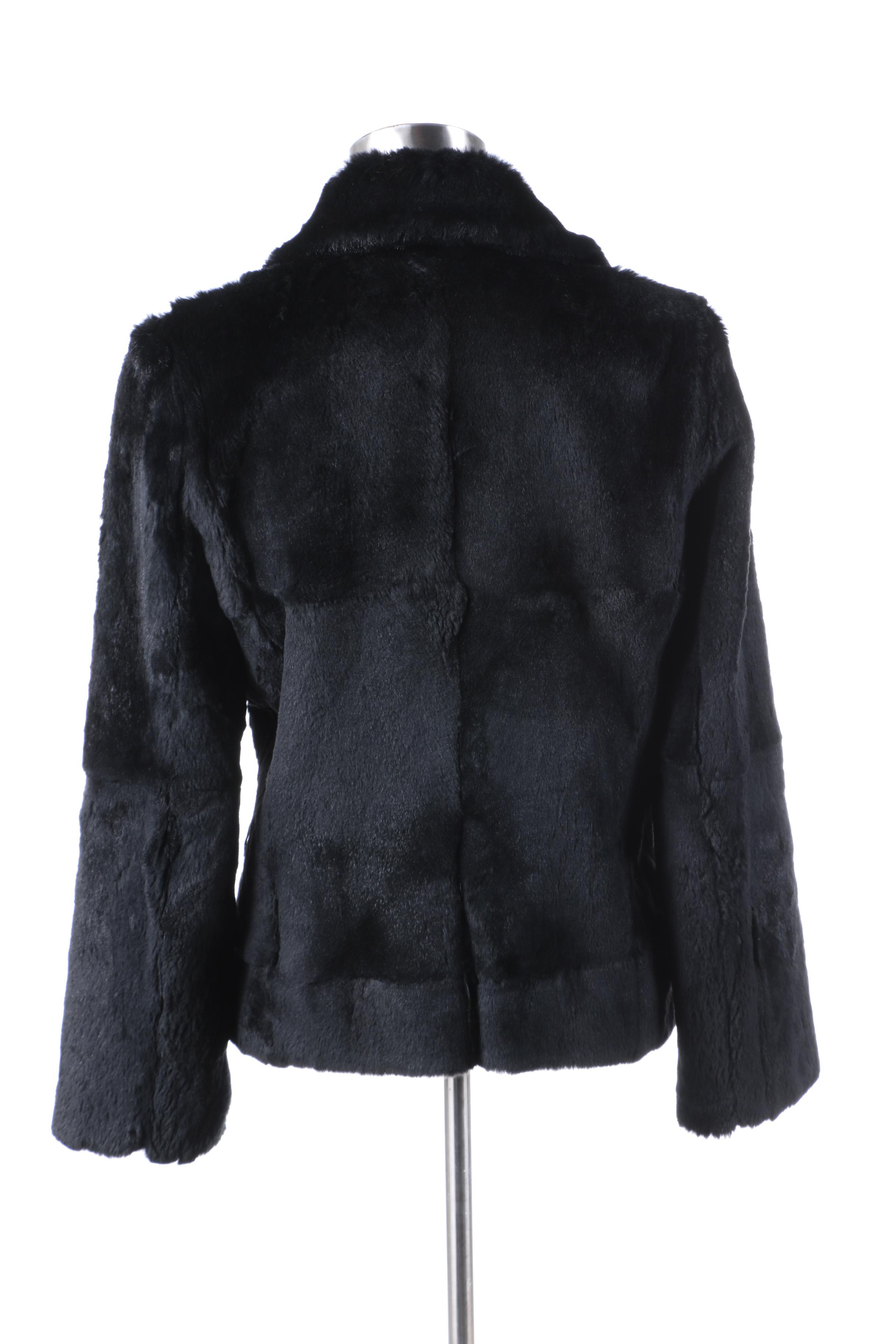 Context Black Rabbit Fur Jacket