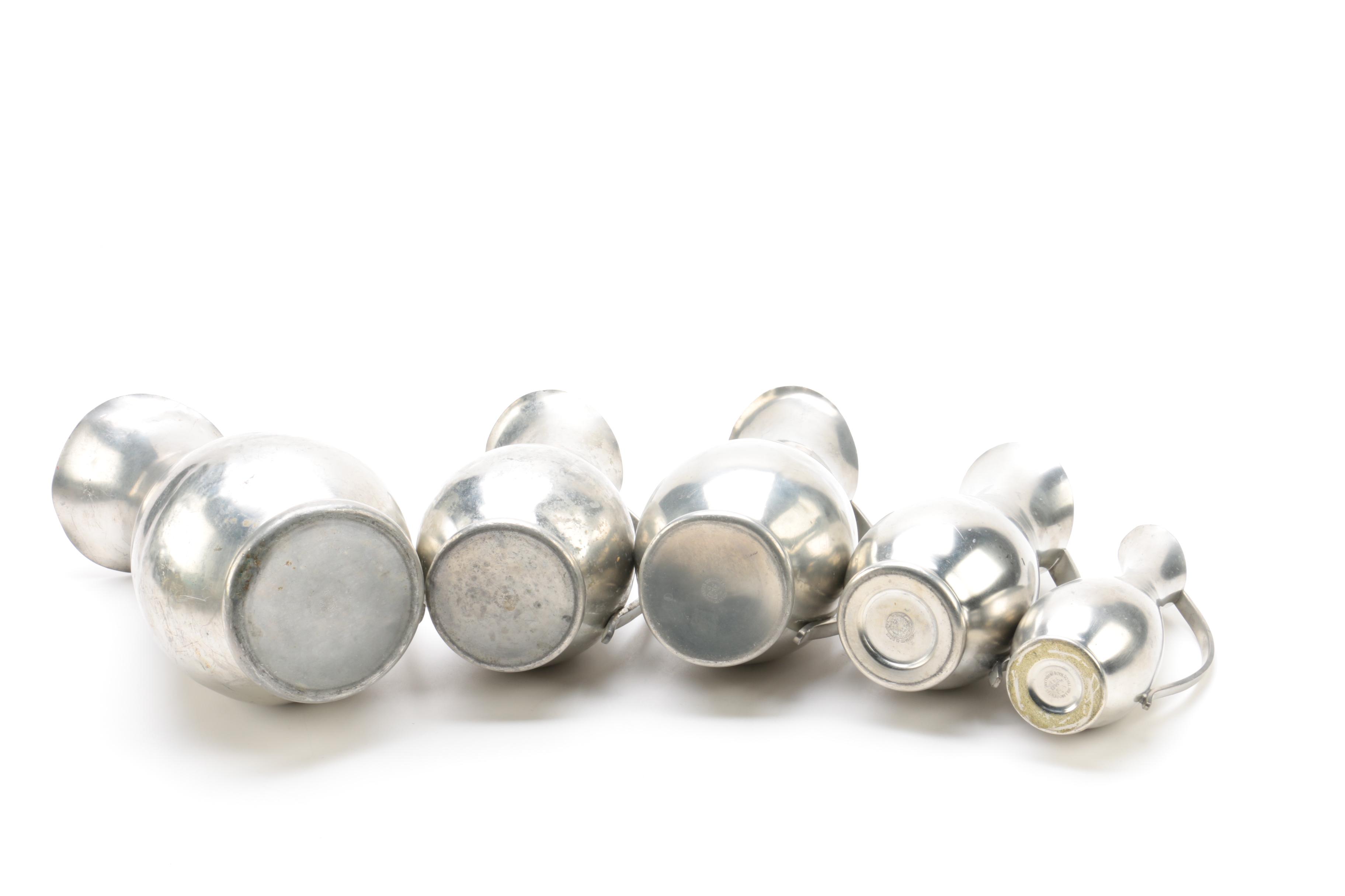 Royal Holland Pewter Carafes with Pewter Tankards