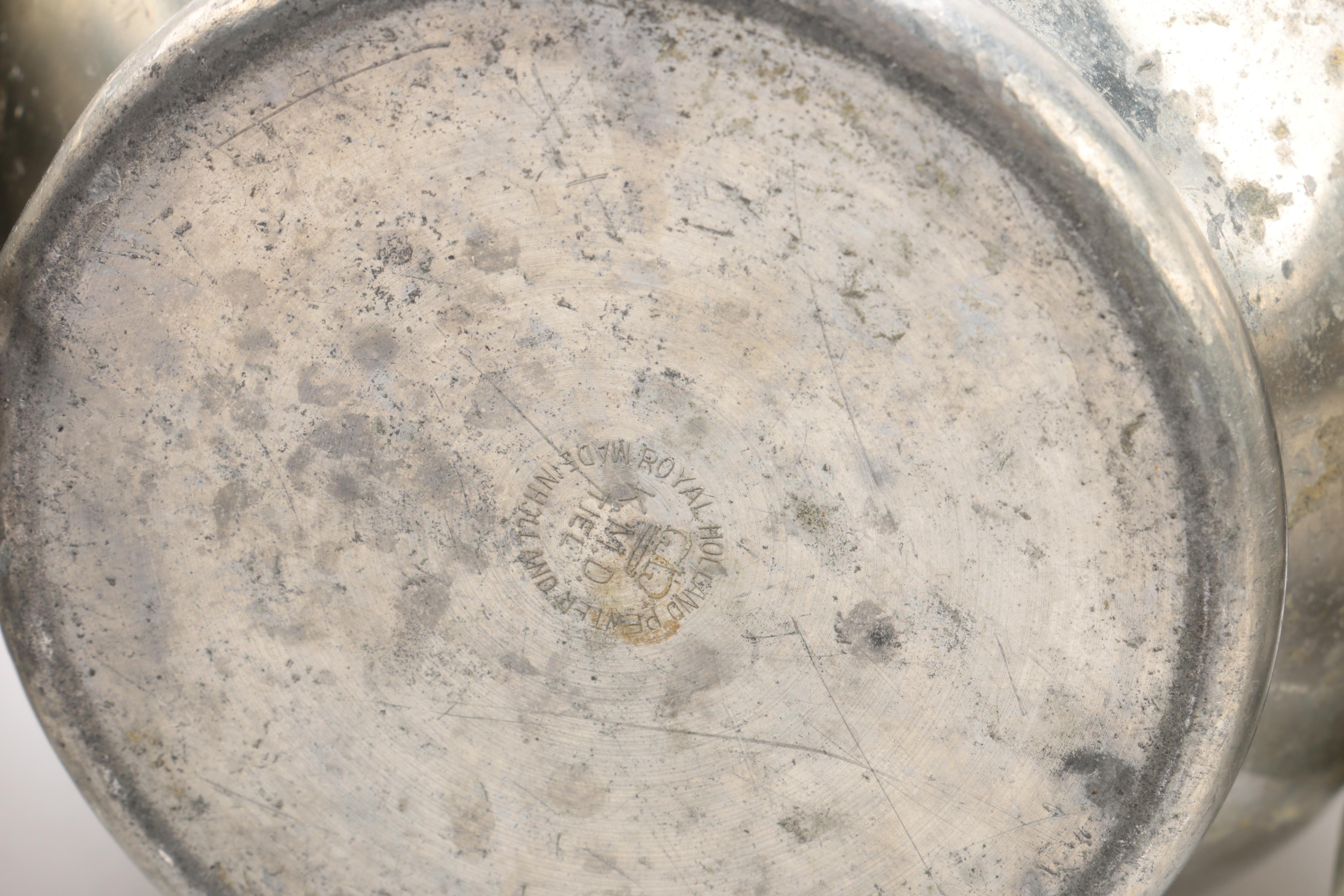 Royal Holland Pewter Carafes with Pewter Tankards