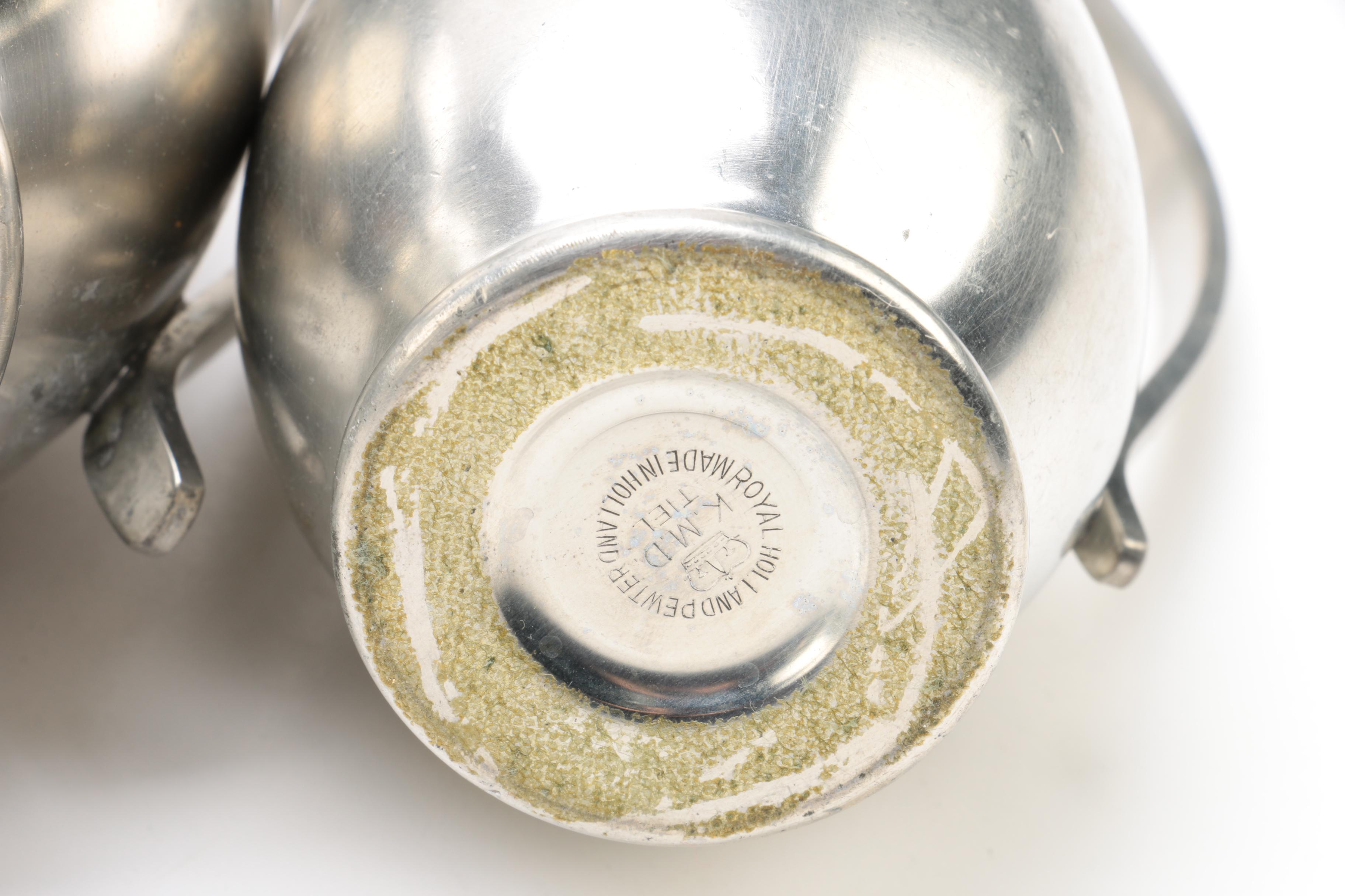 Royal Holland Pewter Carafes with Pewter Tankards