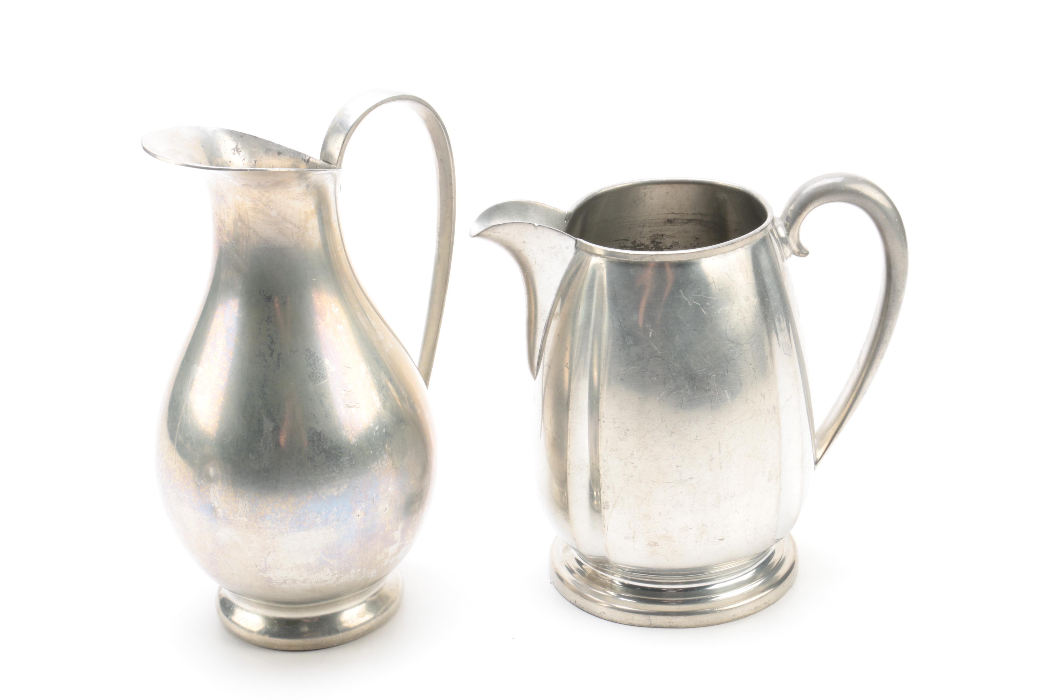 Royal Holland Pewter Carafes with Pewter Tankards