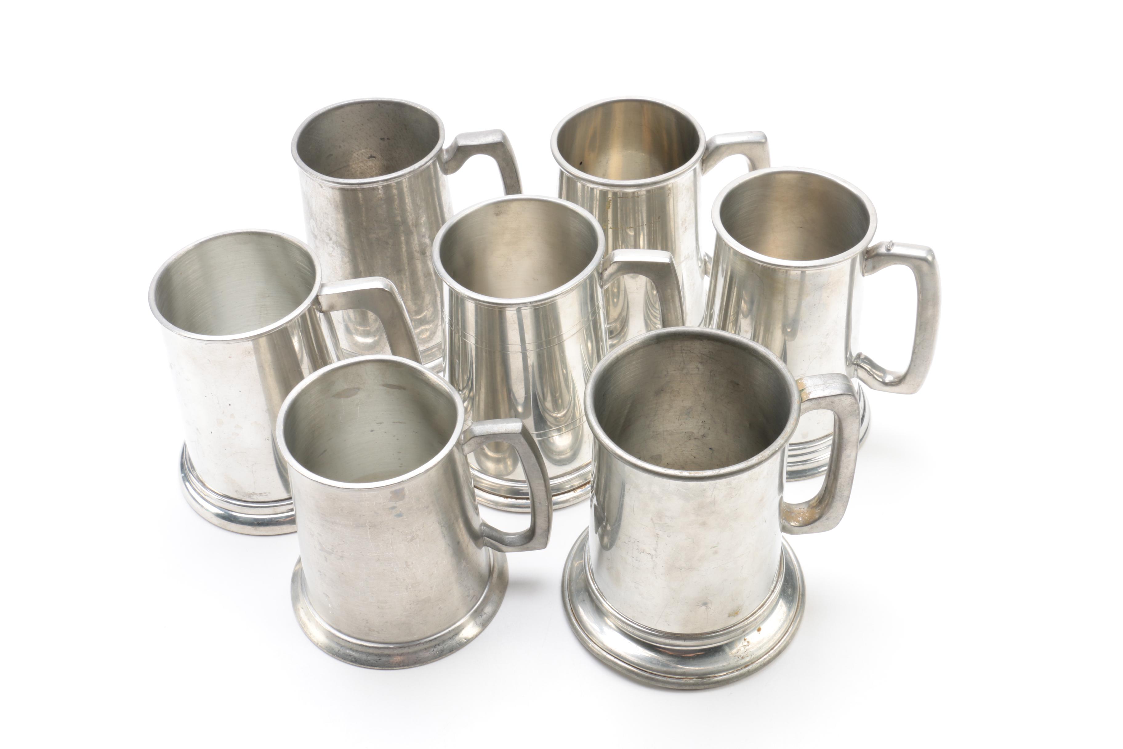 Royal Holland Pewter Carafes with Pewter Tankards