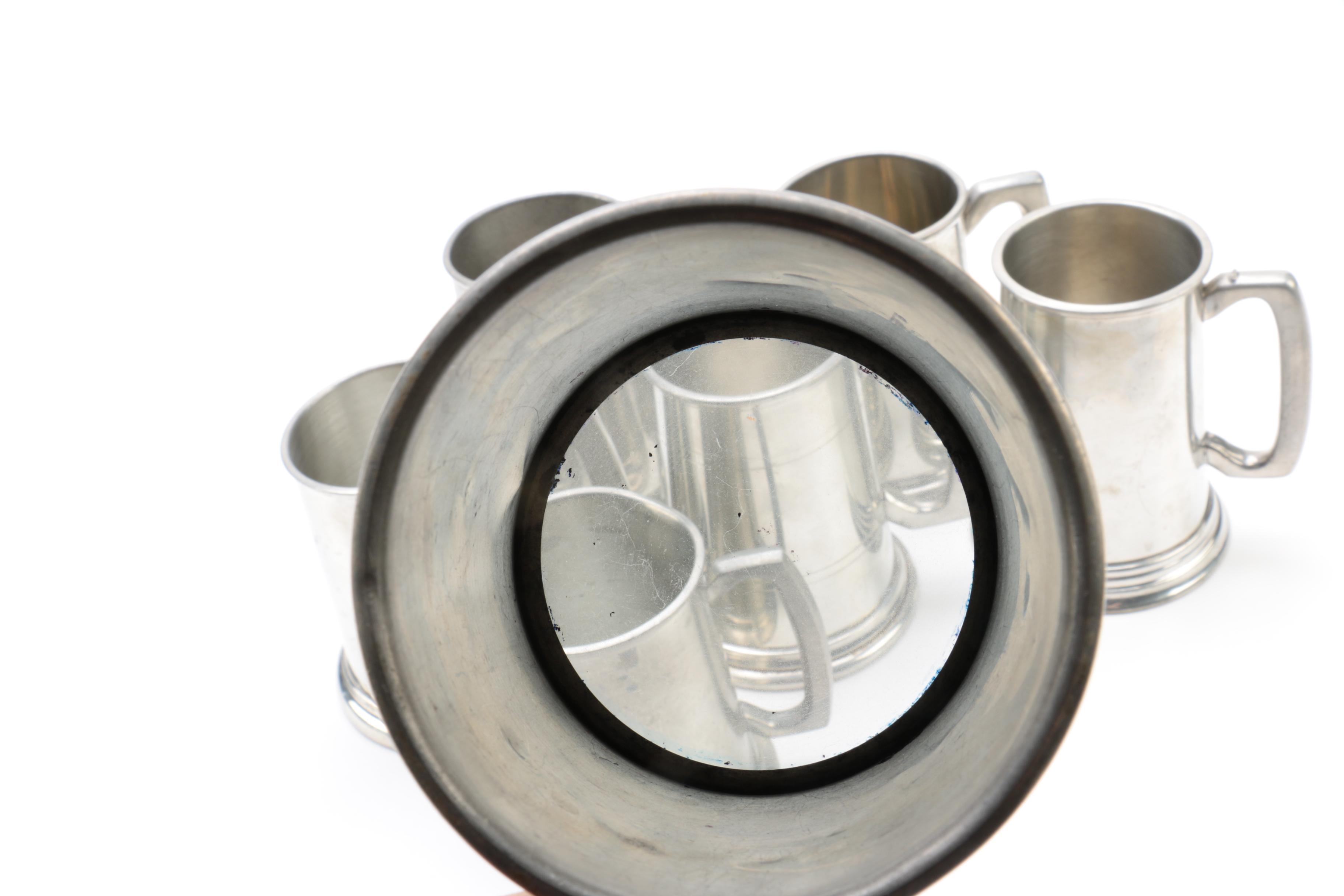 Royal Holland Pewter Carafes with Pewter Tankards