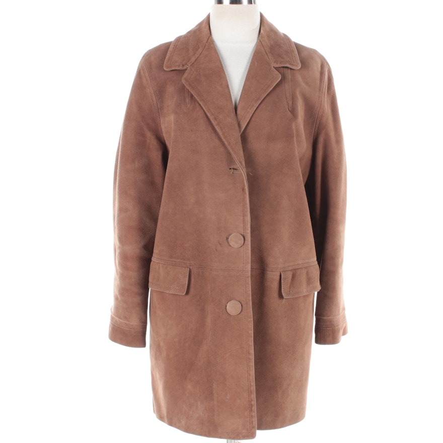 Women's Vintage Brown Suede Coat