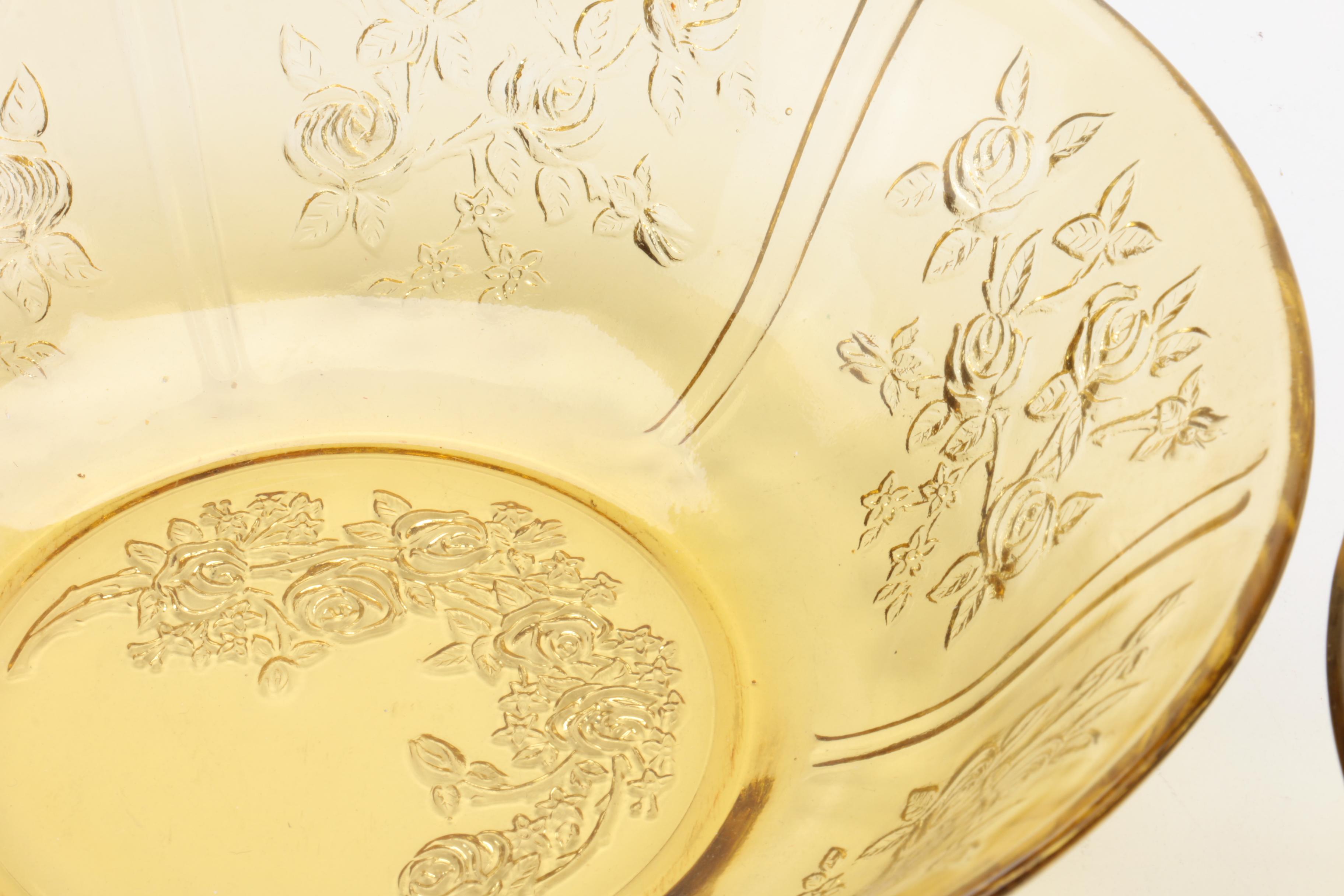 Vintage Federal "Sharon Amber" and Other Glass Tableware