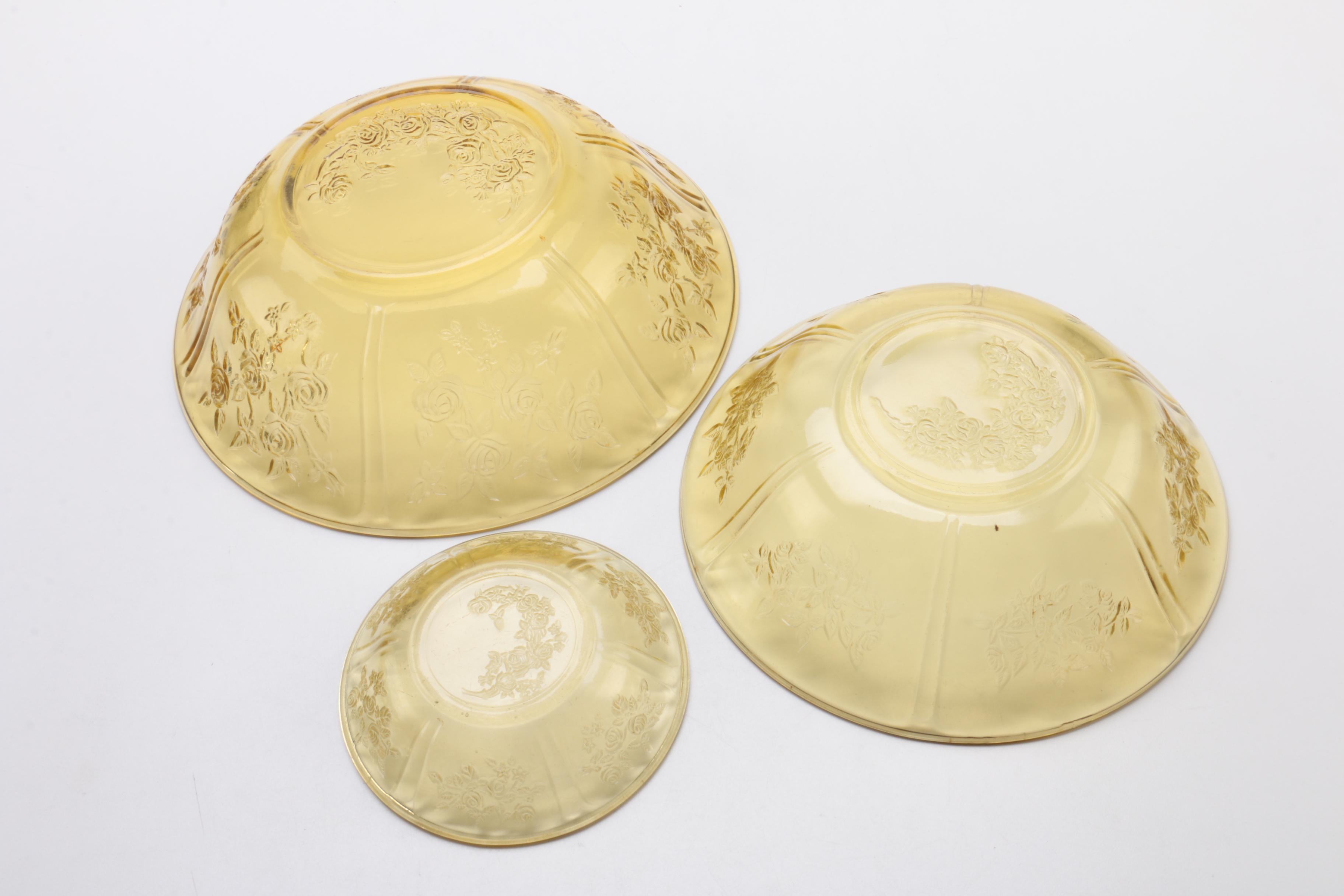 Vintage Federal "Sharon Amber" and Other Glass Tableware