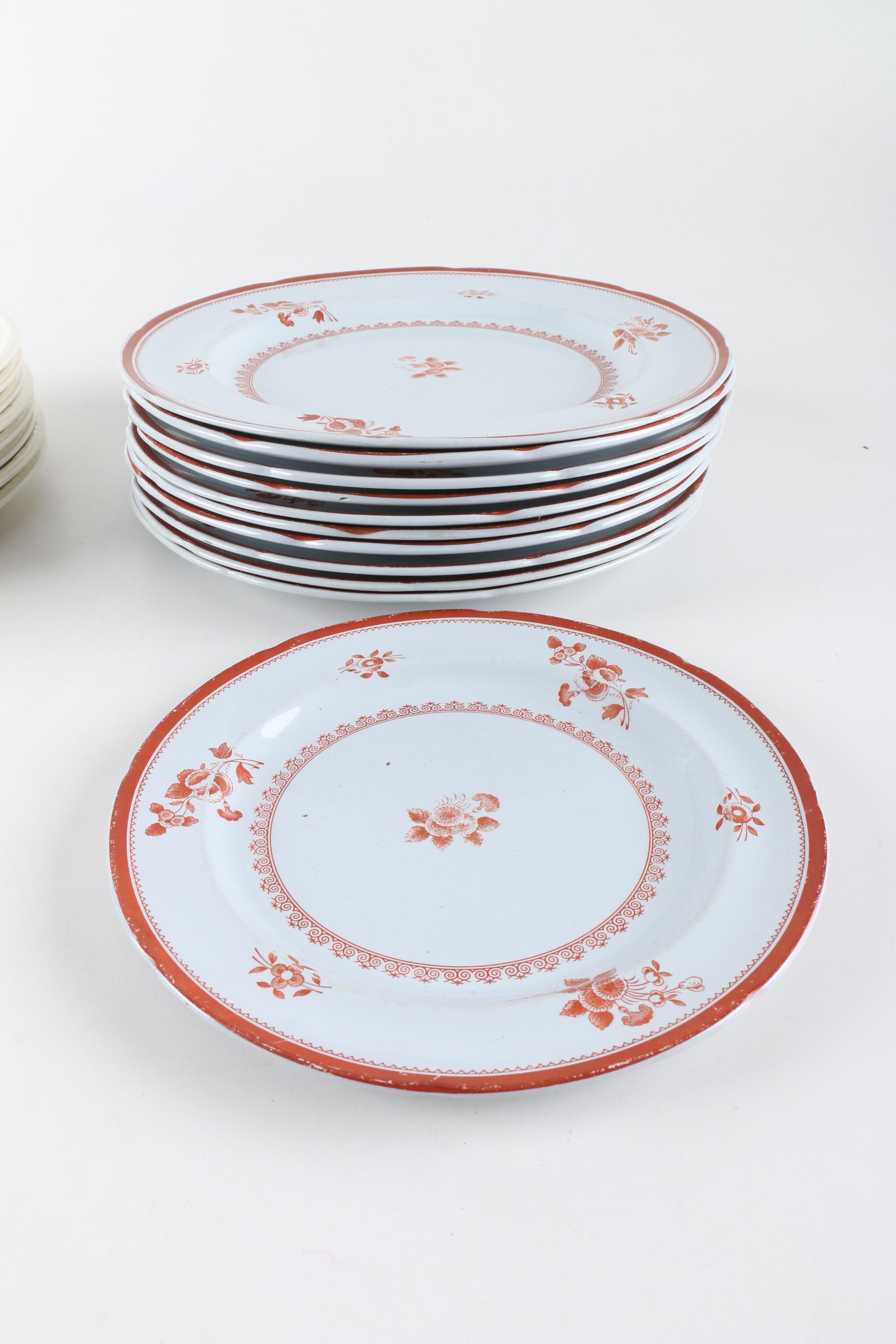 Vintage Tableware Including Spode "Gloucester Red" and Wedgwood "Edme"