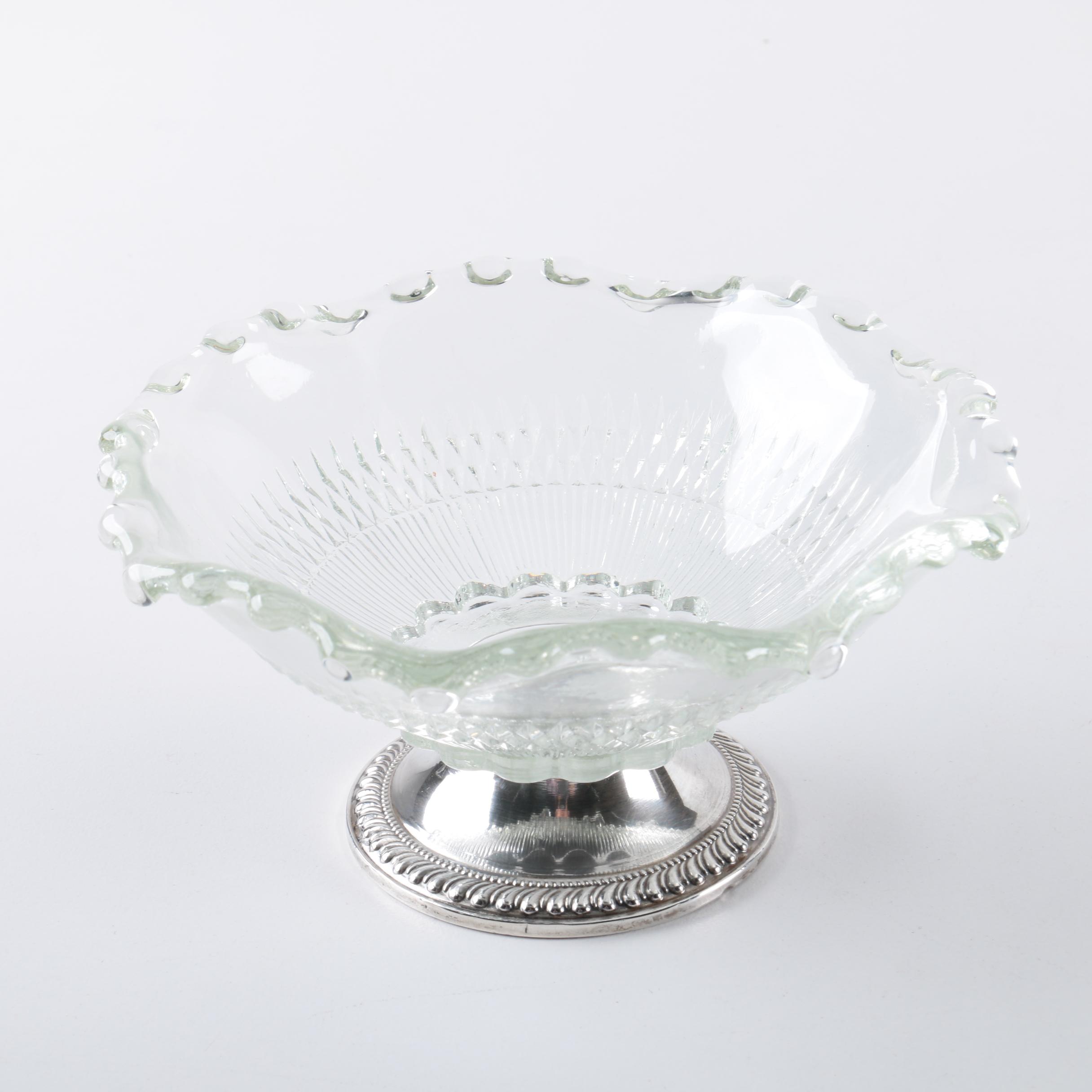 Duchin Creation Glass Bowl with Weighted Sterling Base