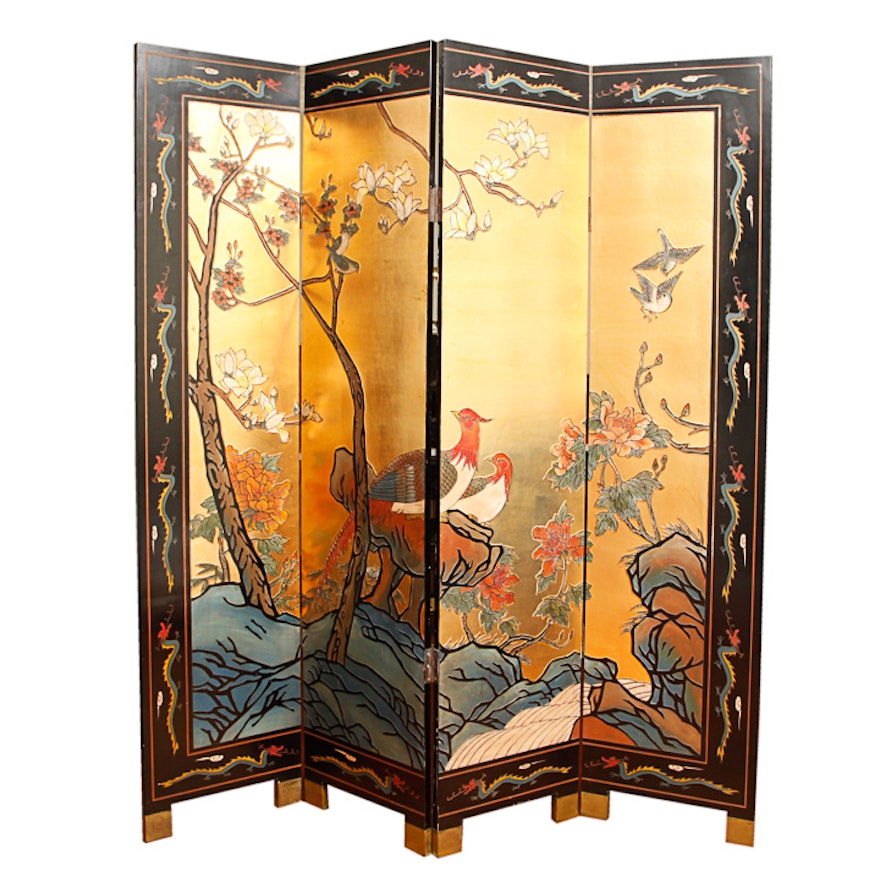 Chinese Coromandel Lacquer Folding Screen