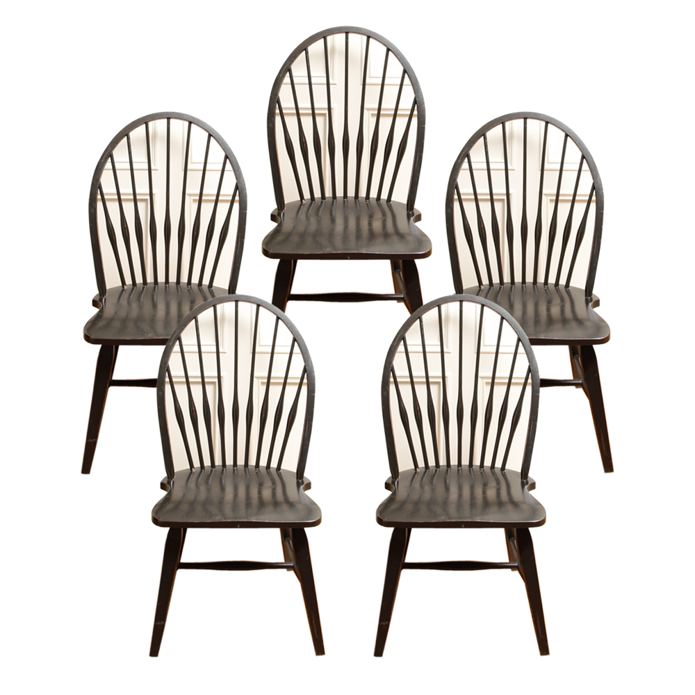 Set of Bow Back Windsor Dining Chairs