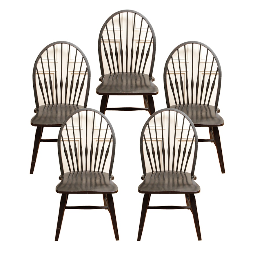 Set of Bow Back Windsor Dining Chairs