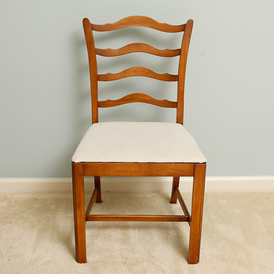Vintage Chippendale Style Pine Ladderback Chair by Davis Cabinet Company