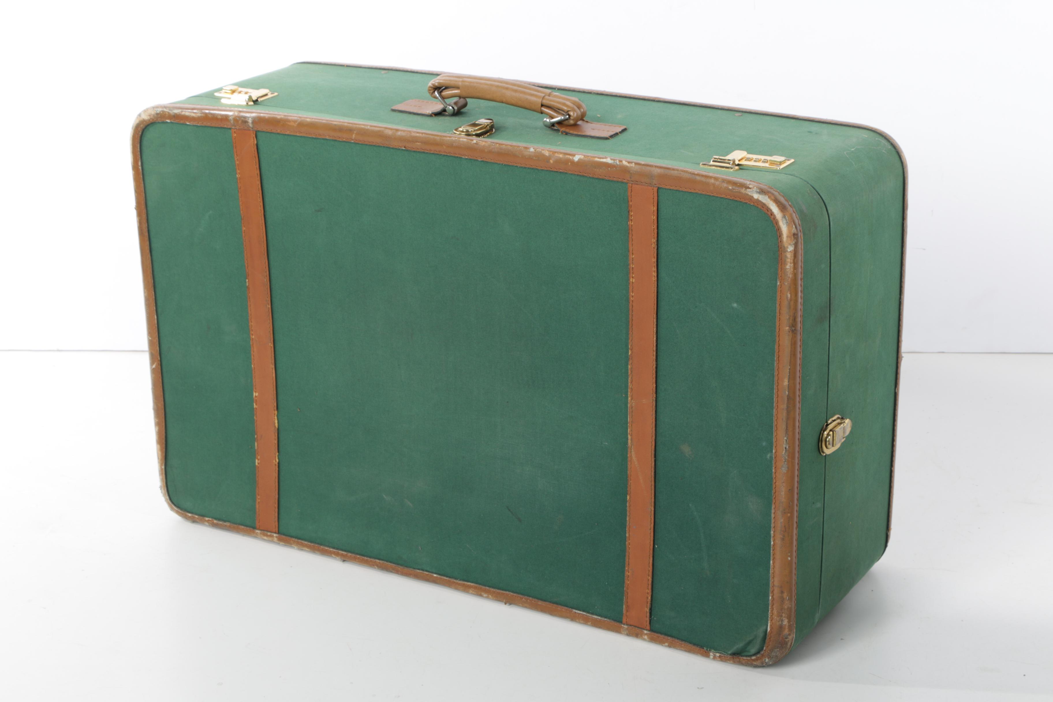 Vintage T. Anthony Ltd. Large Green Pullman Suitcases