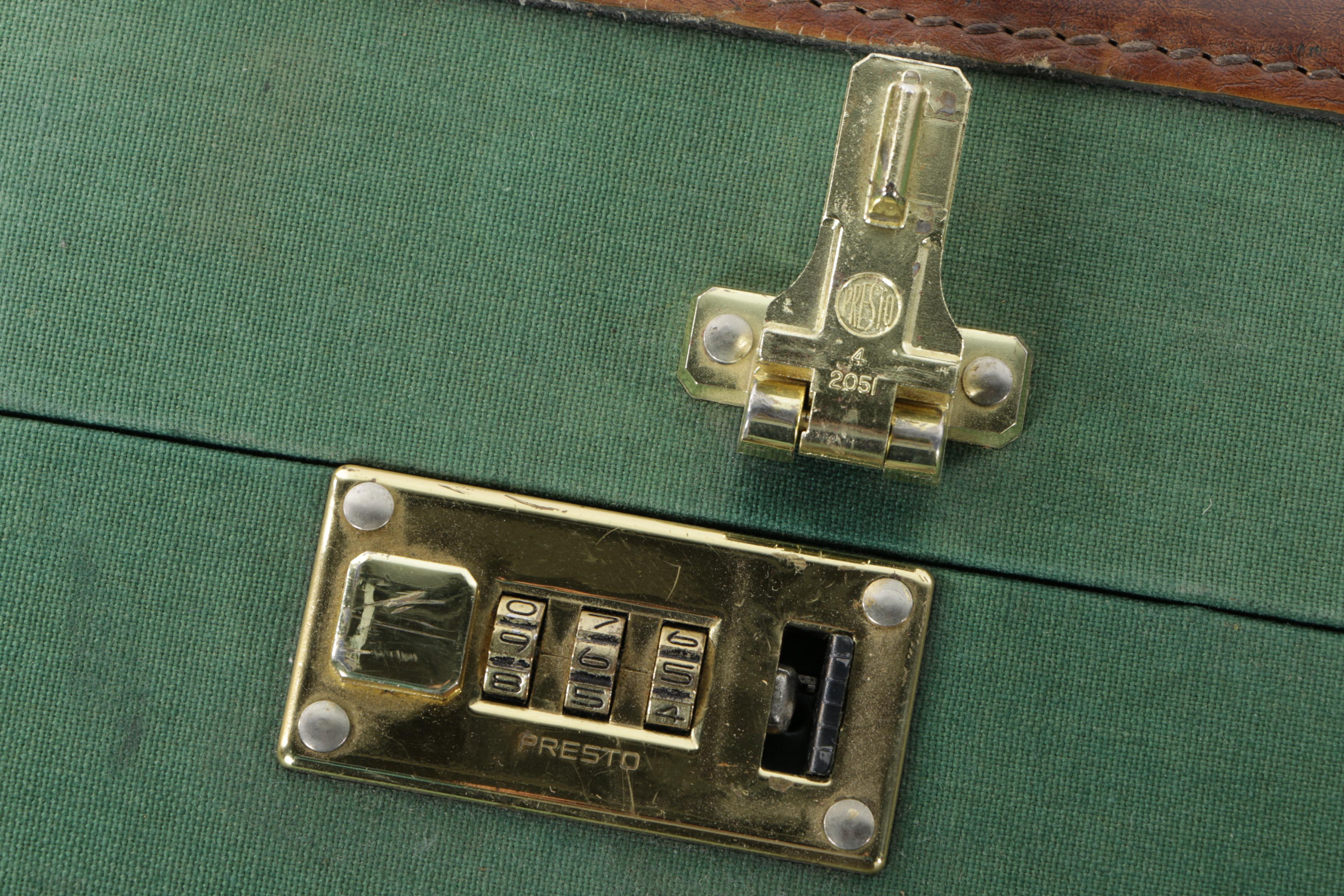 Vintage T. Anthony Ltd. Large Green Pullman Suitcases