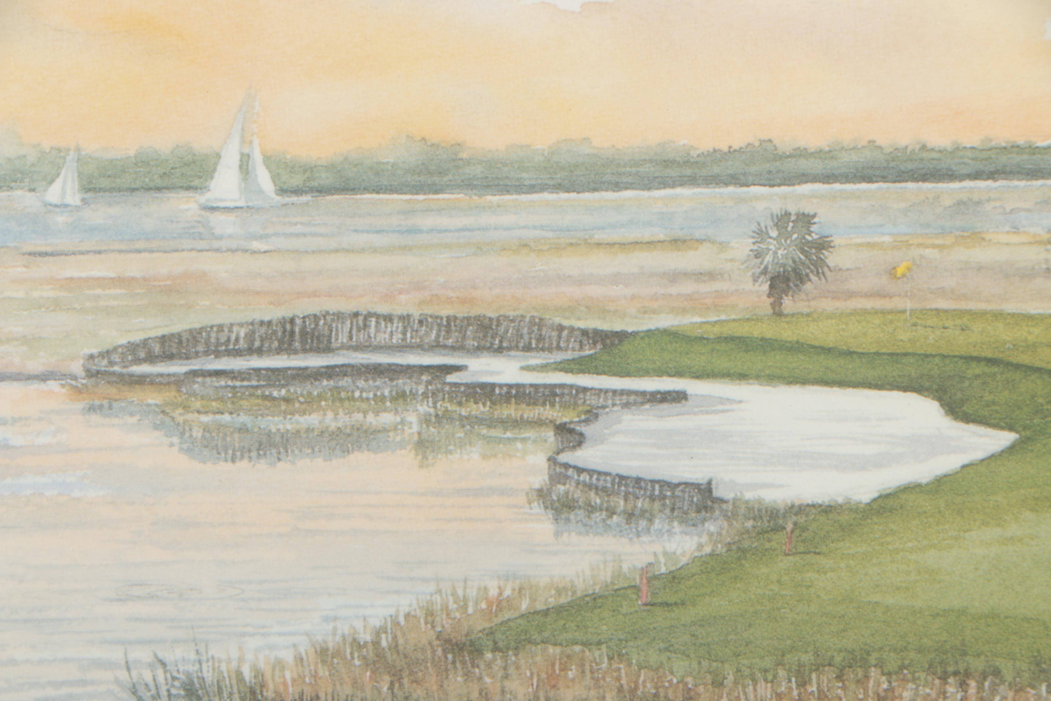 Barry Honowitz Artist Proof Offset Lithograph "Sunset at the Seventeenth"