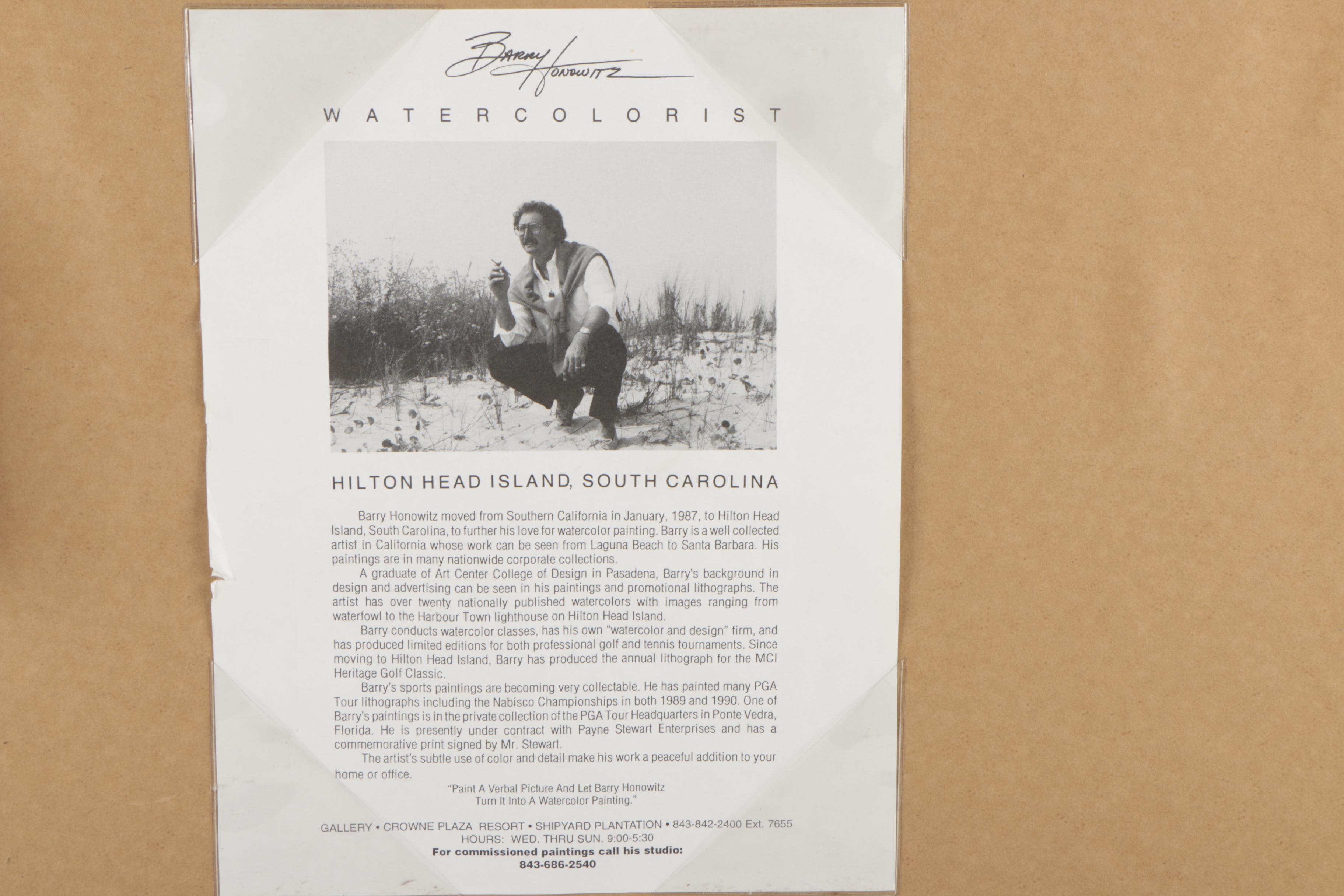 Barry Honowitz Artist Proof Offset Lithograph "Sunset at the Seventeenth"