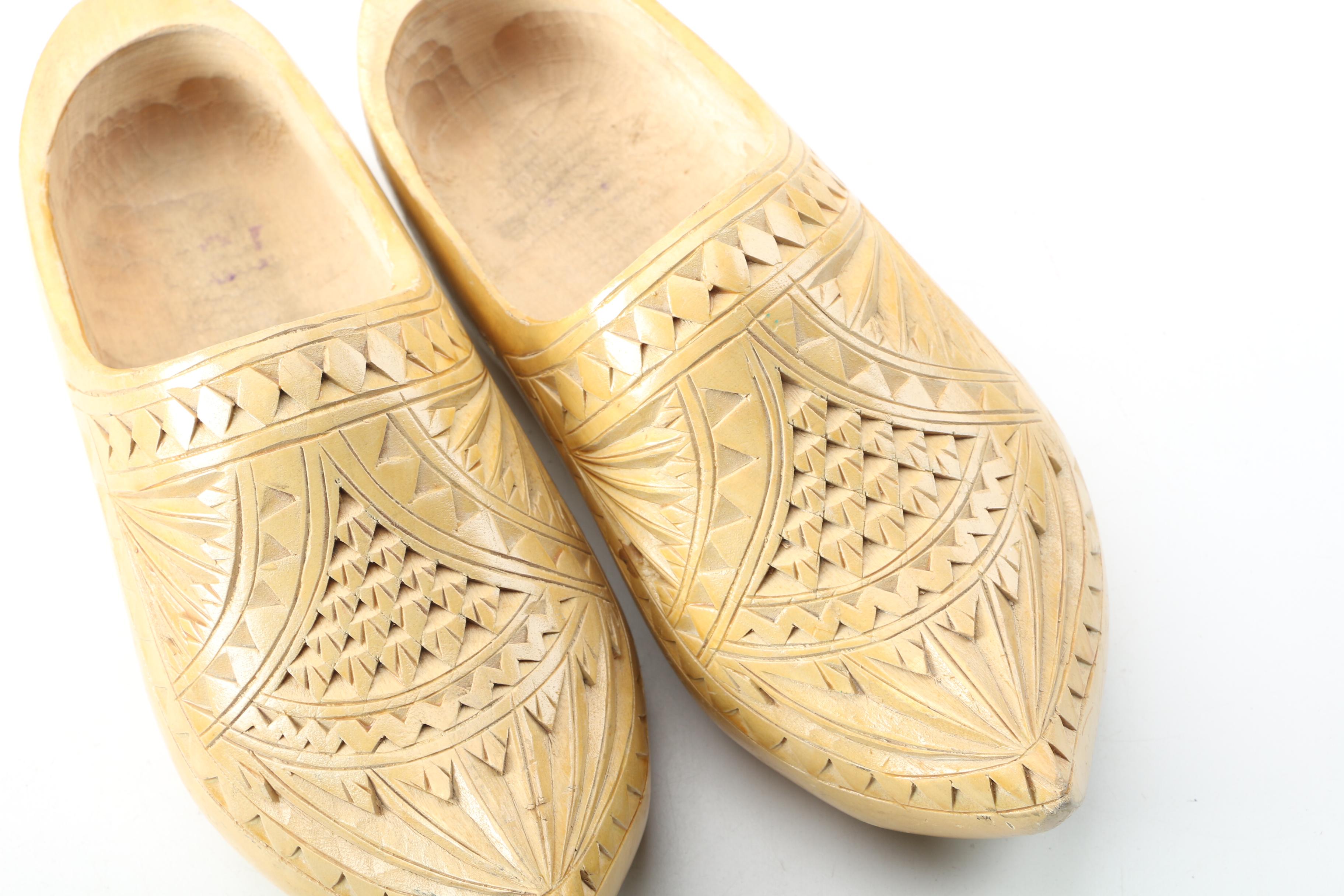 Carved Wooden Shoes