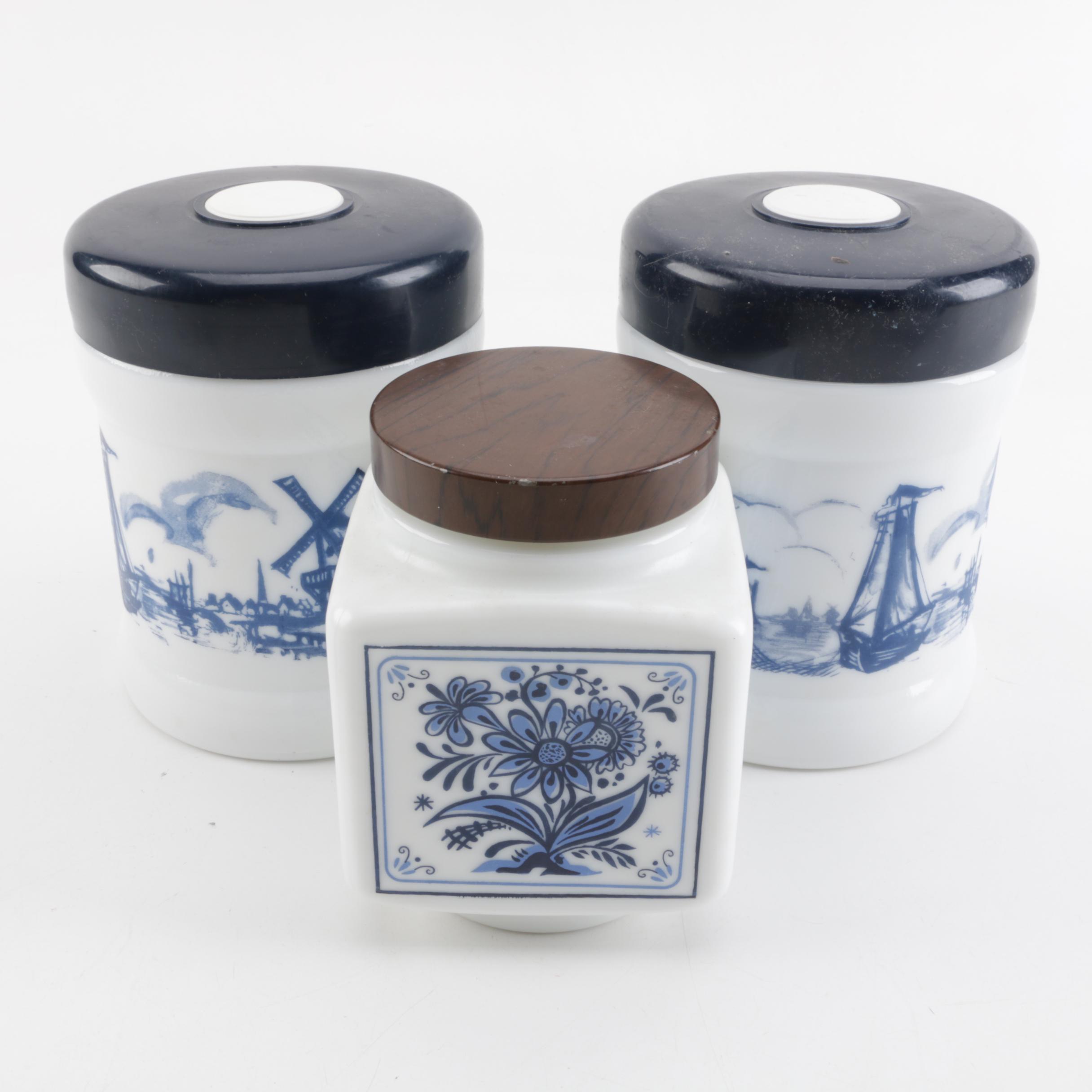 Delft Style Kitchen Canisters