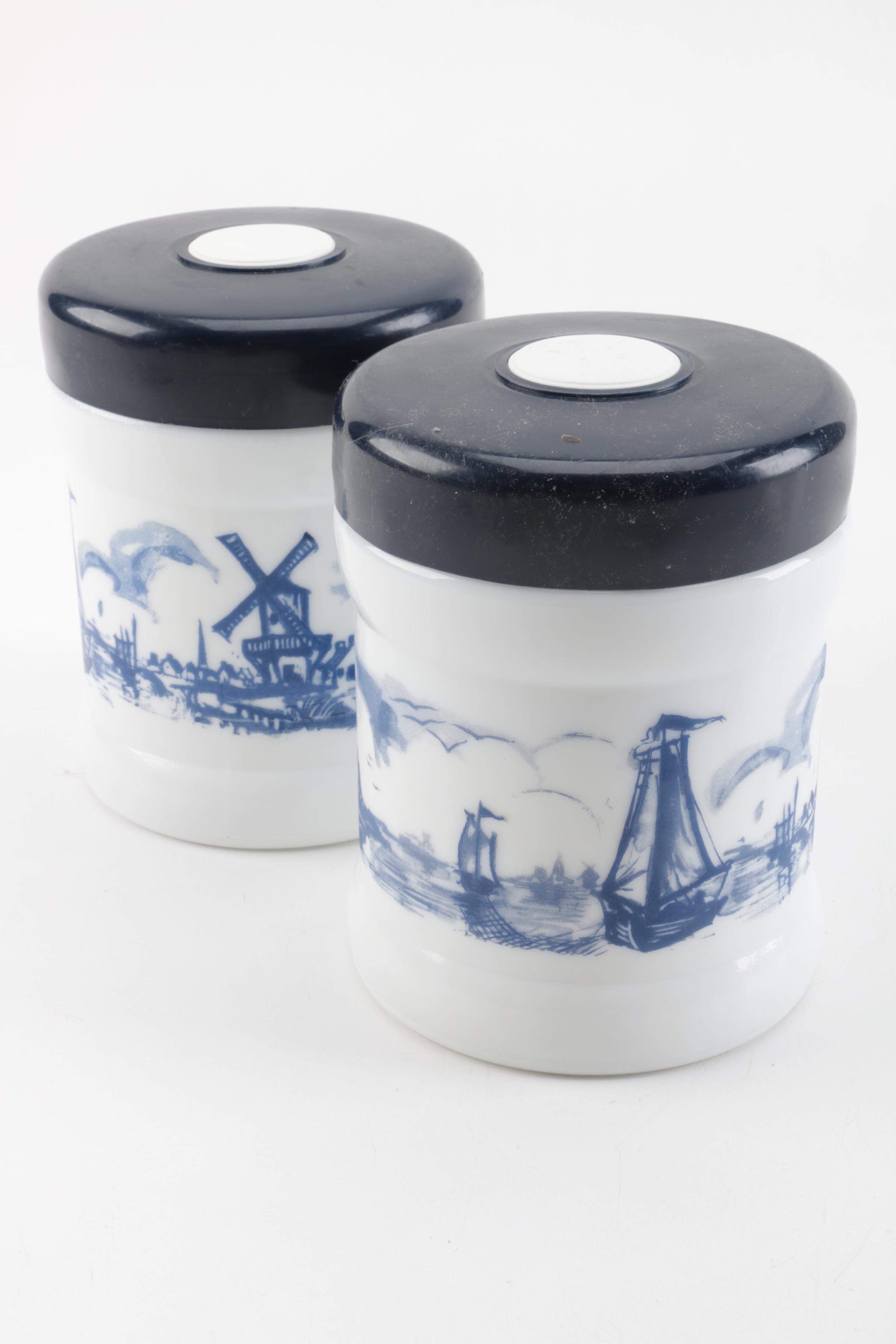Delft Style Kitchen Canisters