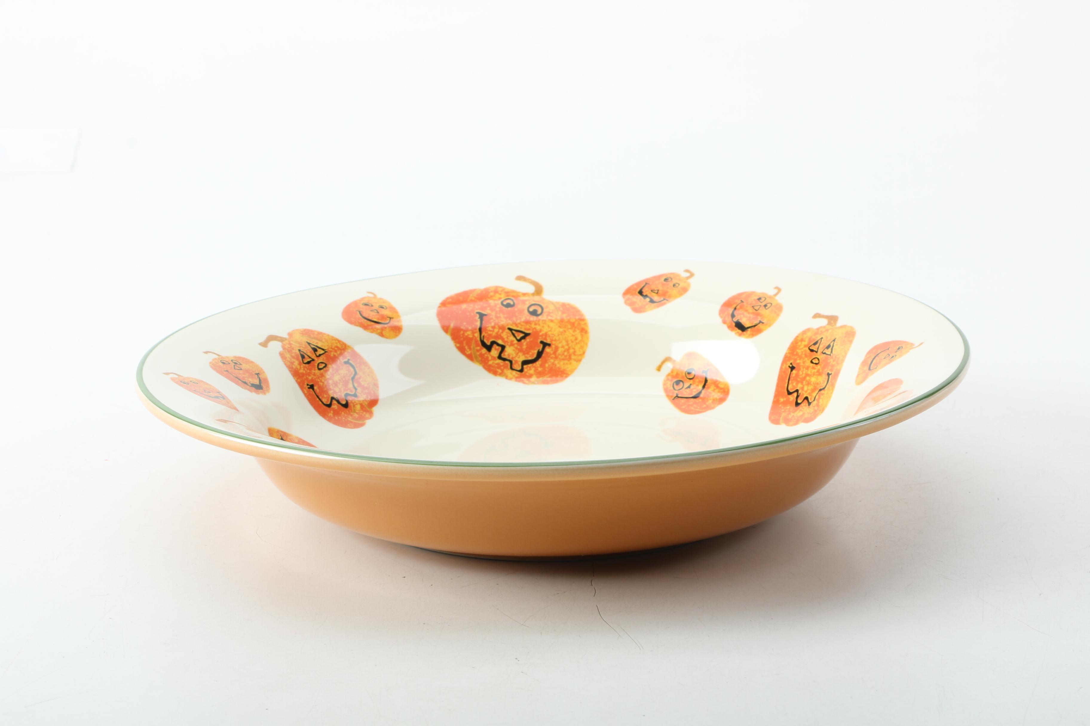 Longaberger Pumpkin Porcelain Pasta Bowl