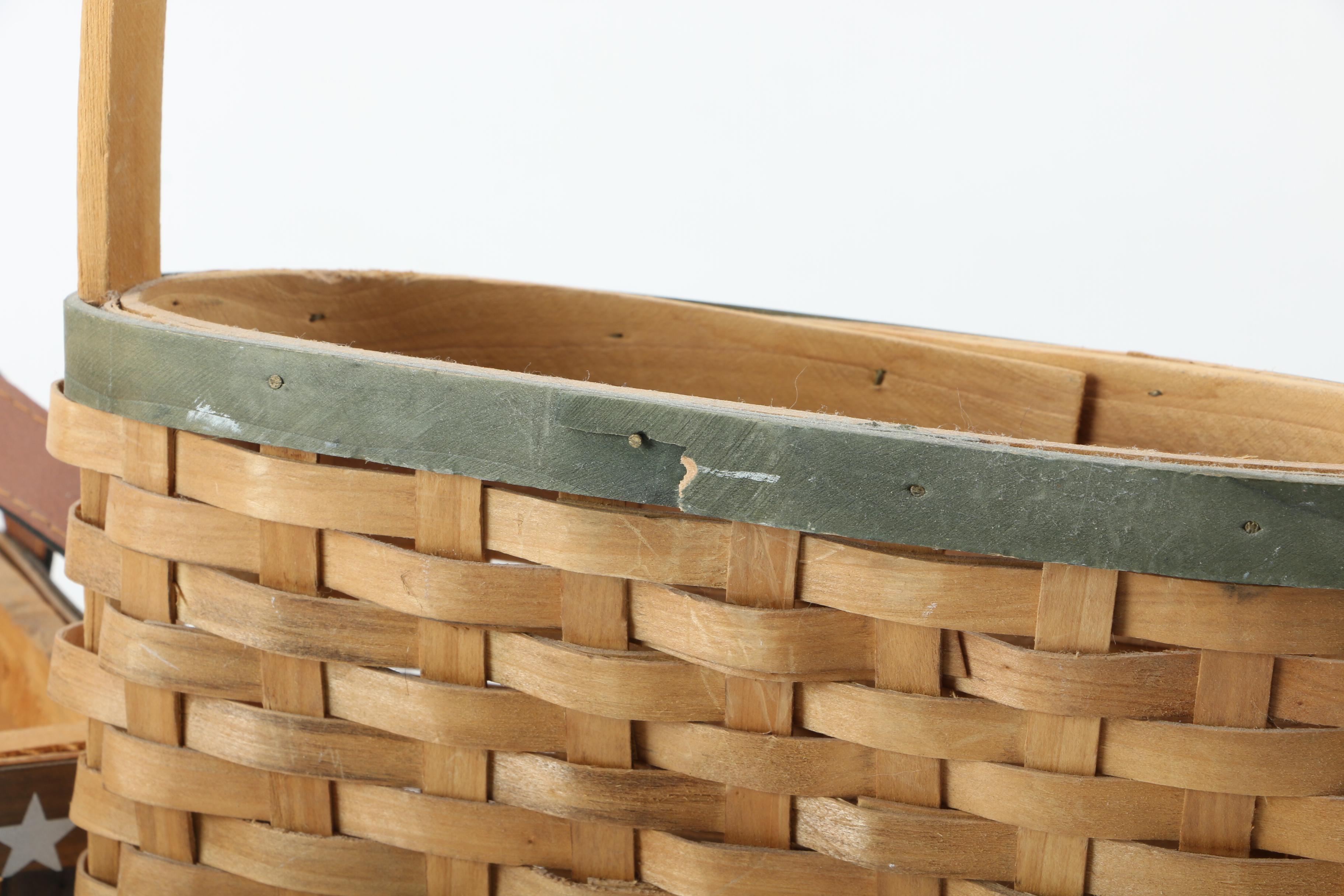 Assorted Baskets and Wooden U.S.A.Themed Decor