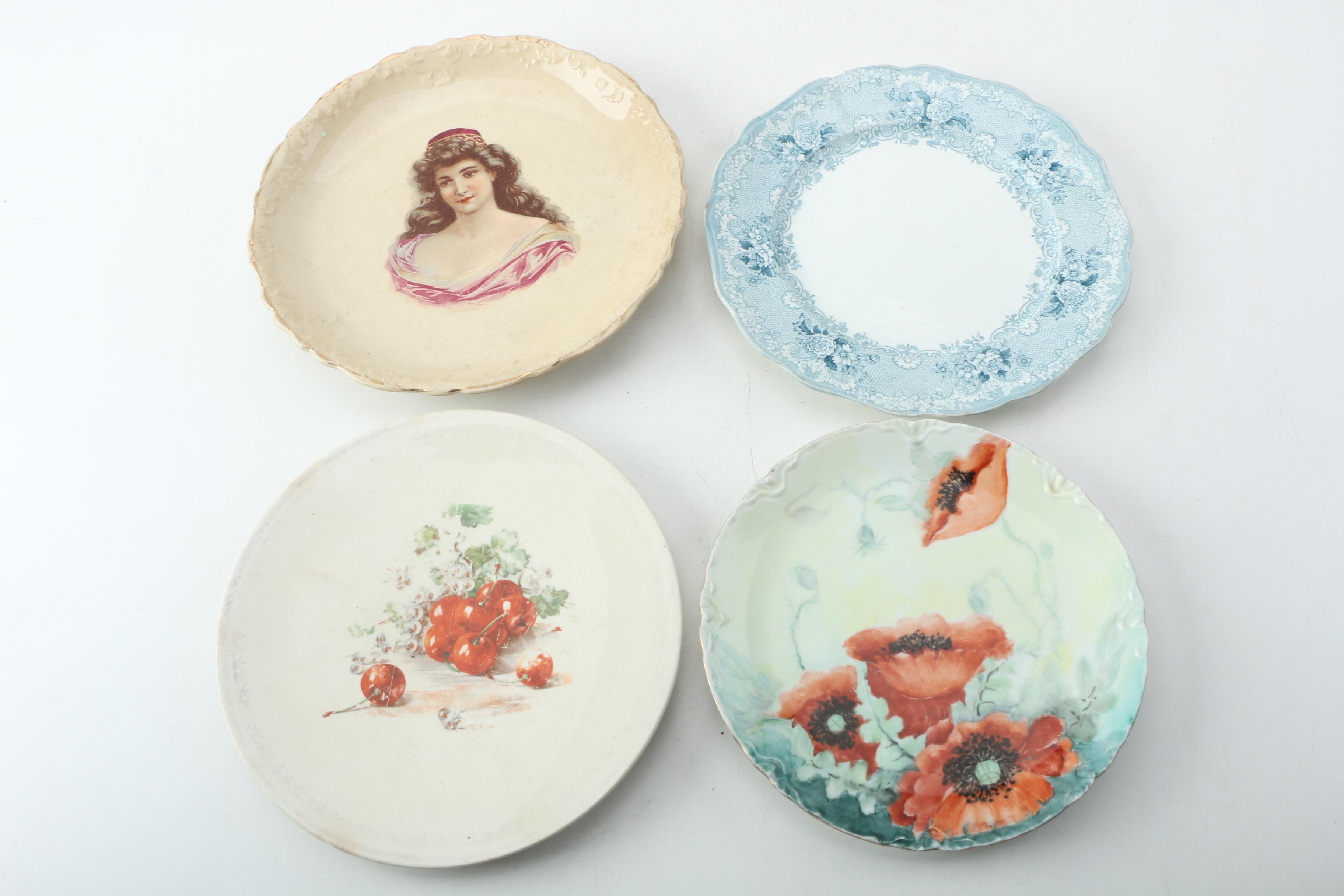 Vintage Porcelain Plates Including Tillowitz and Maddock & Sons