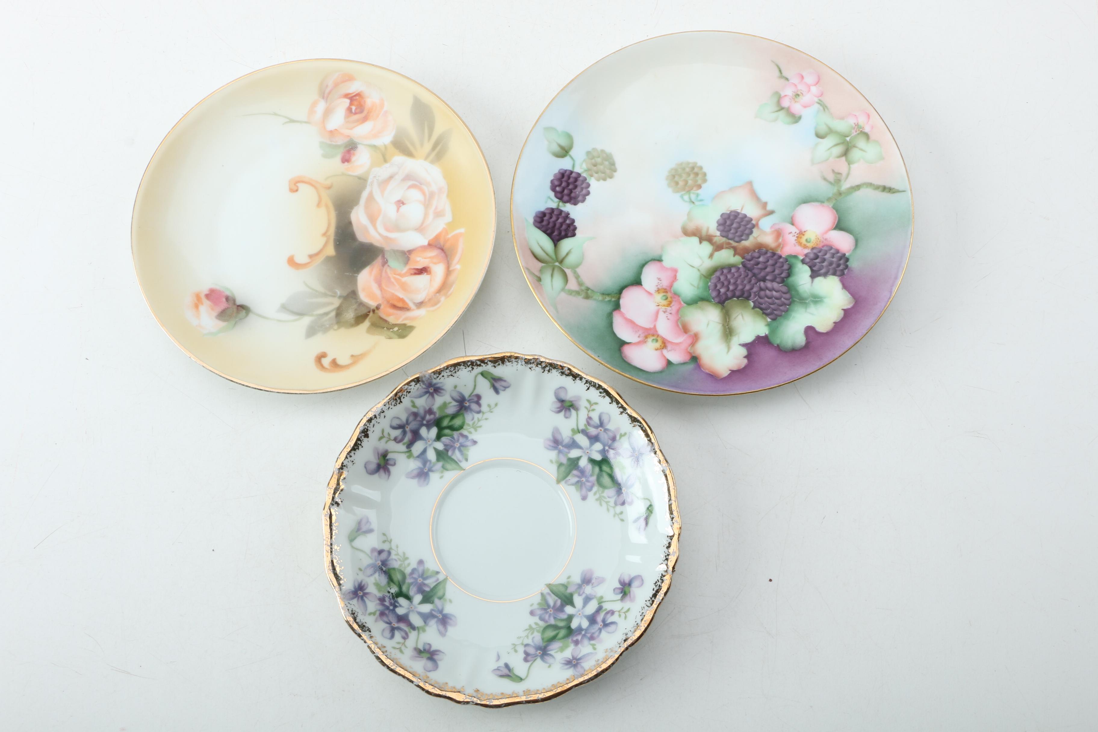 Vintage Porcelain Plates Including Tillowitz and Maddock & Sons