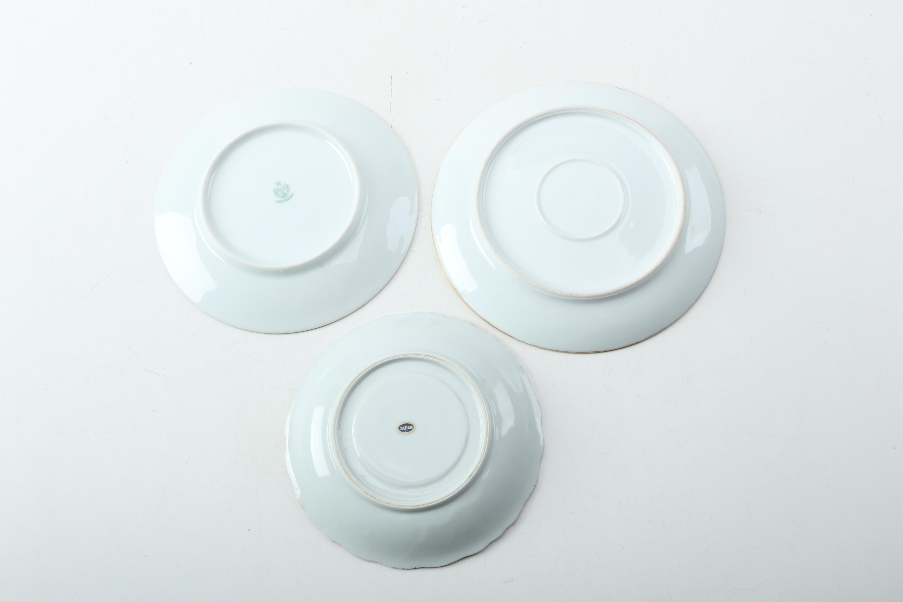 Vintage Porcelain Plates Including Tillowitz and Maddock & Sons