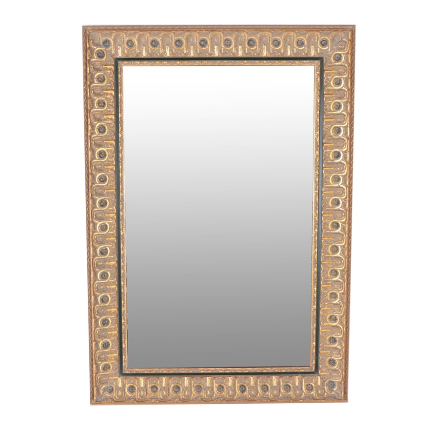 Gold-Tone with Green Accents Wall Mirror