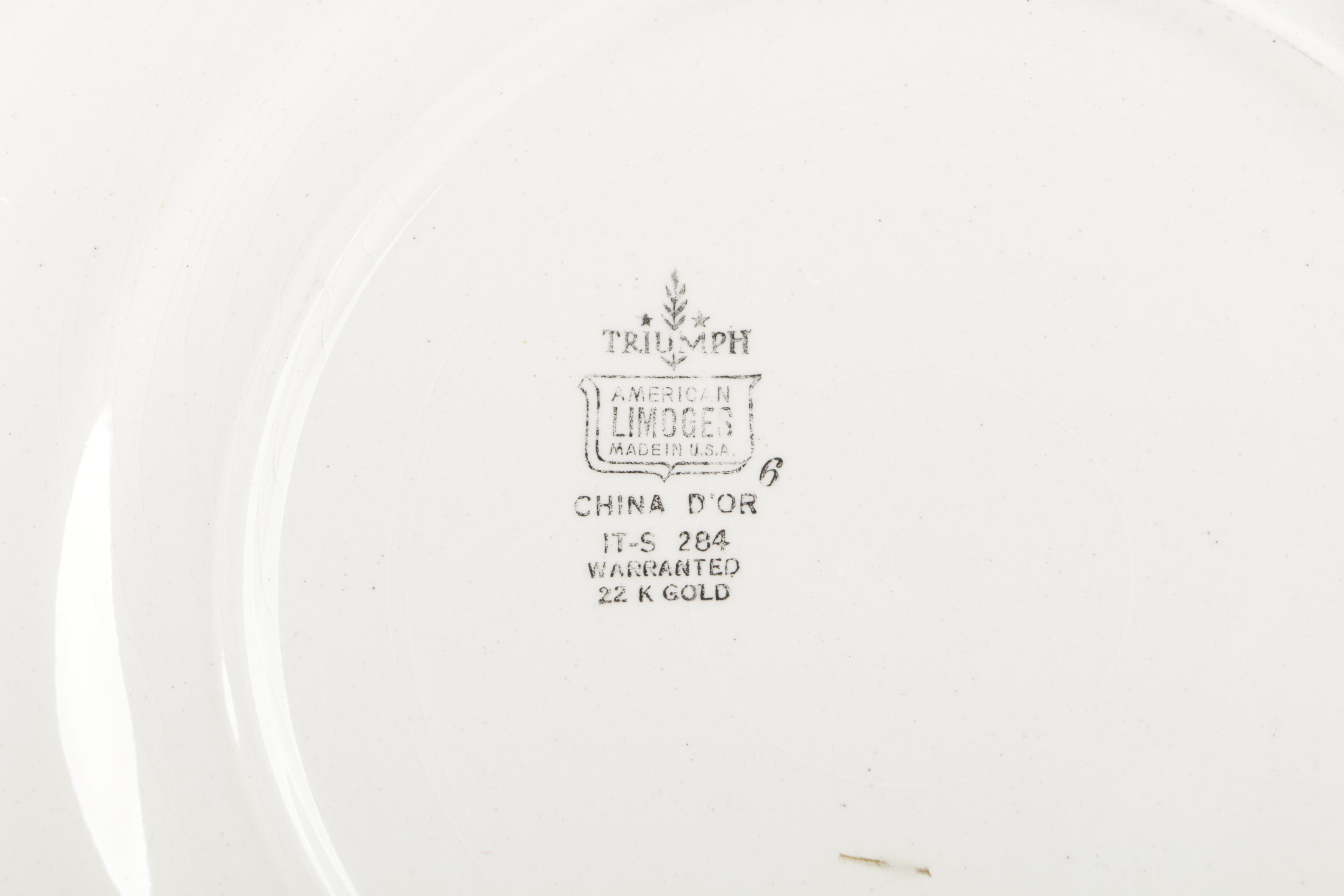 Vintage American Limoges "China D'Or" Porcelain Plates