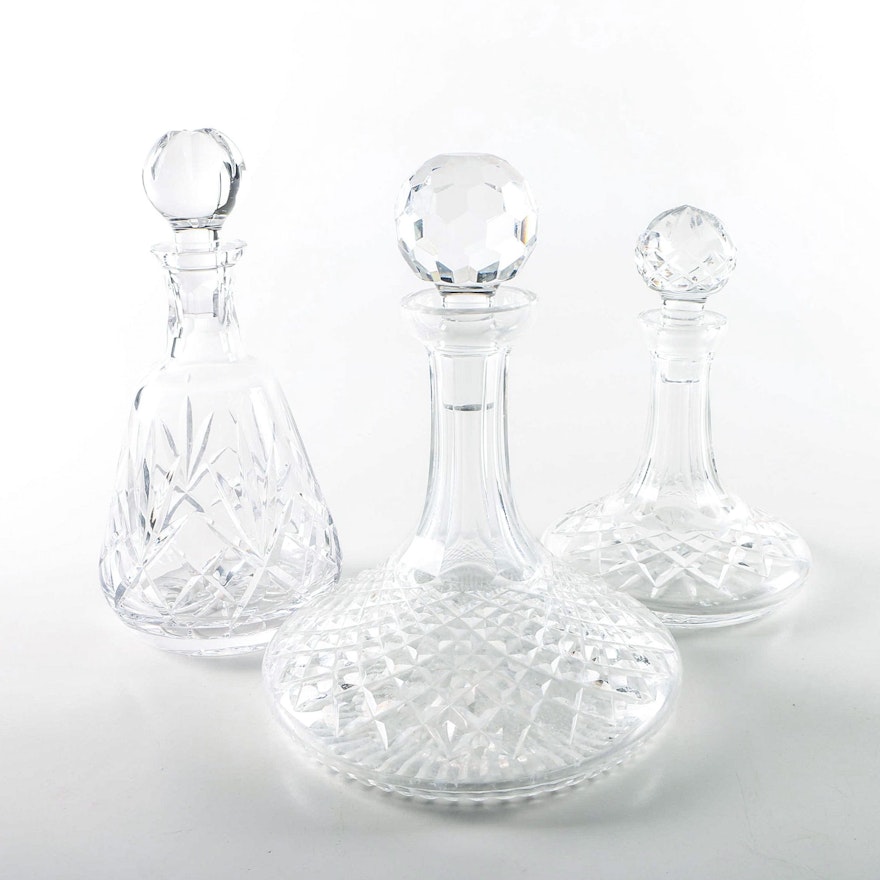 Hand-Cut Crystal Decanters including Waterford Crystal