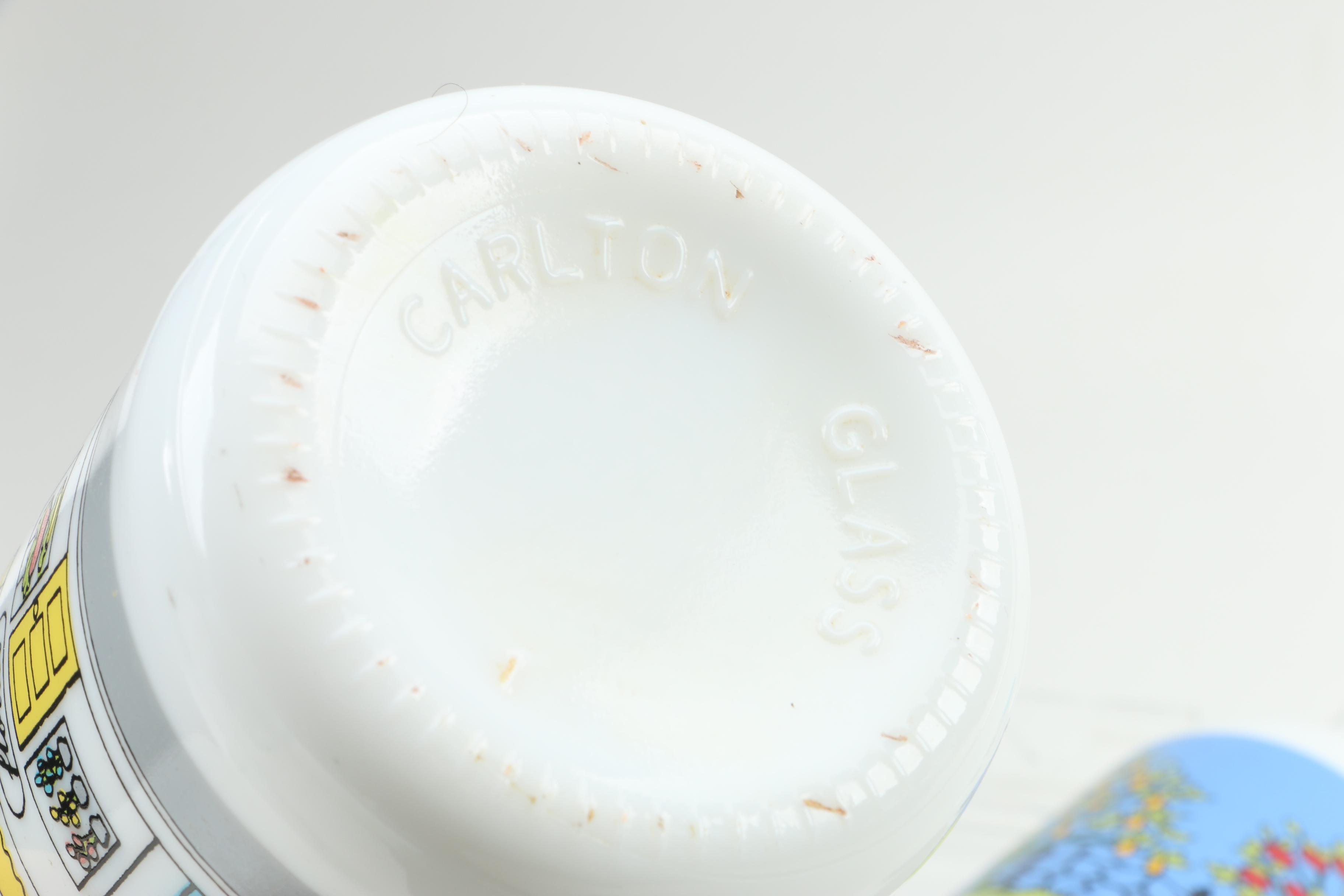 Milk Glass Carafes and Cups