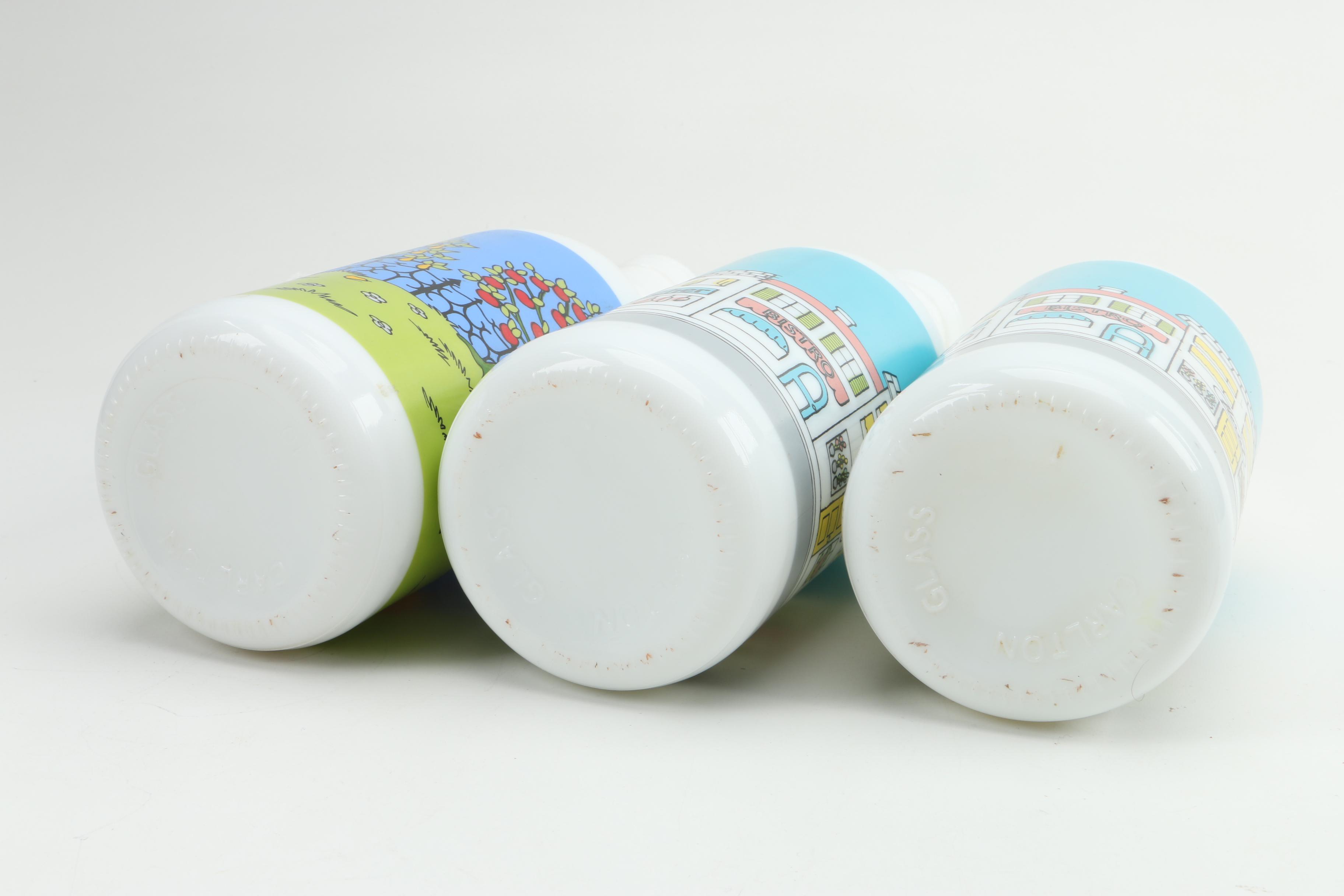 Milk Glass Carafes and Cups