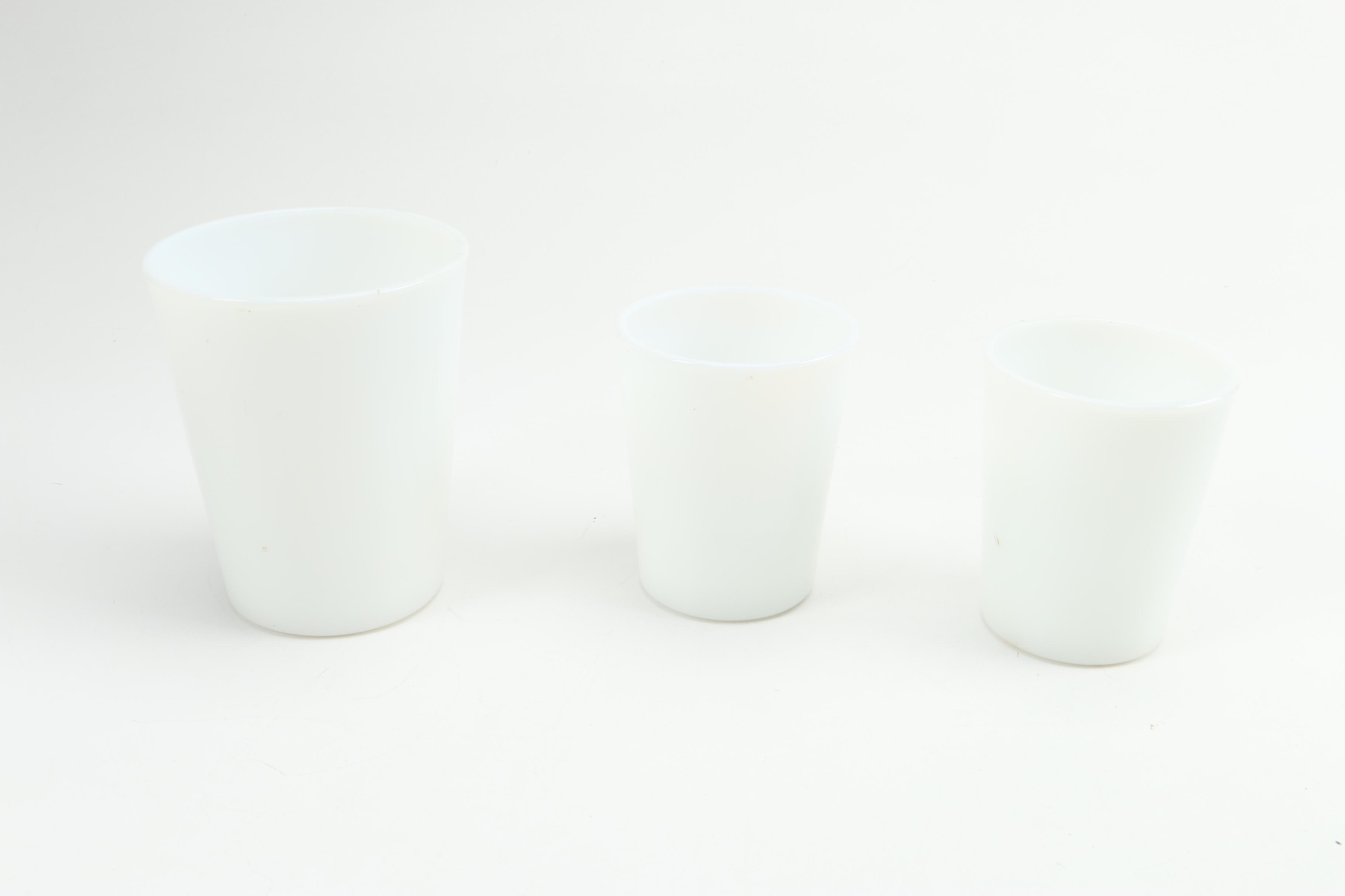 Milk Glass Carafes and Cups