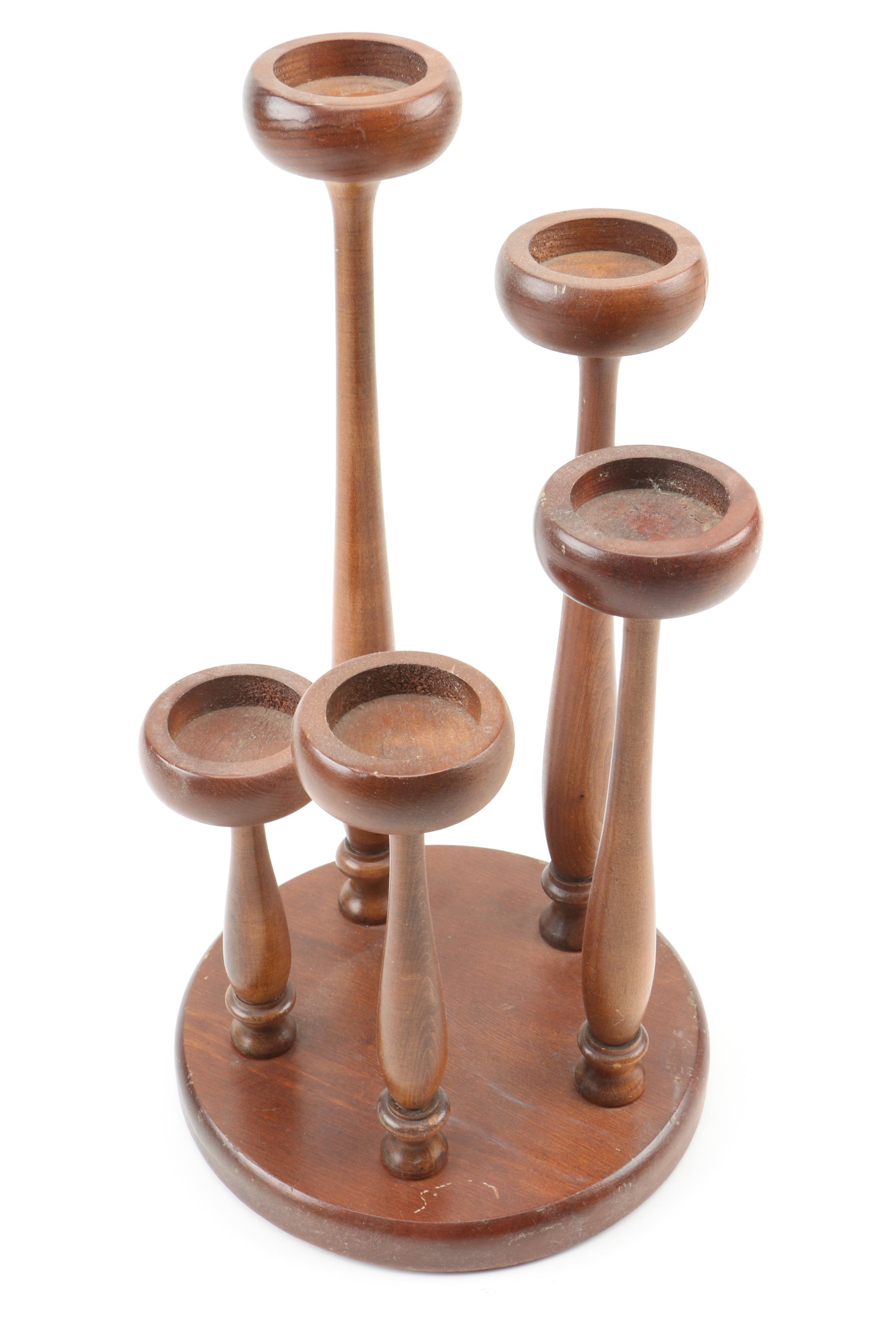 Group of Wooden Candlesticks