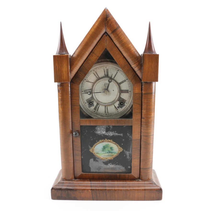19th Century Waterbury Clock Co. Steeple Mantel Clock