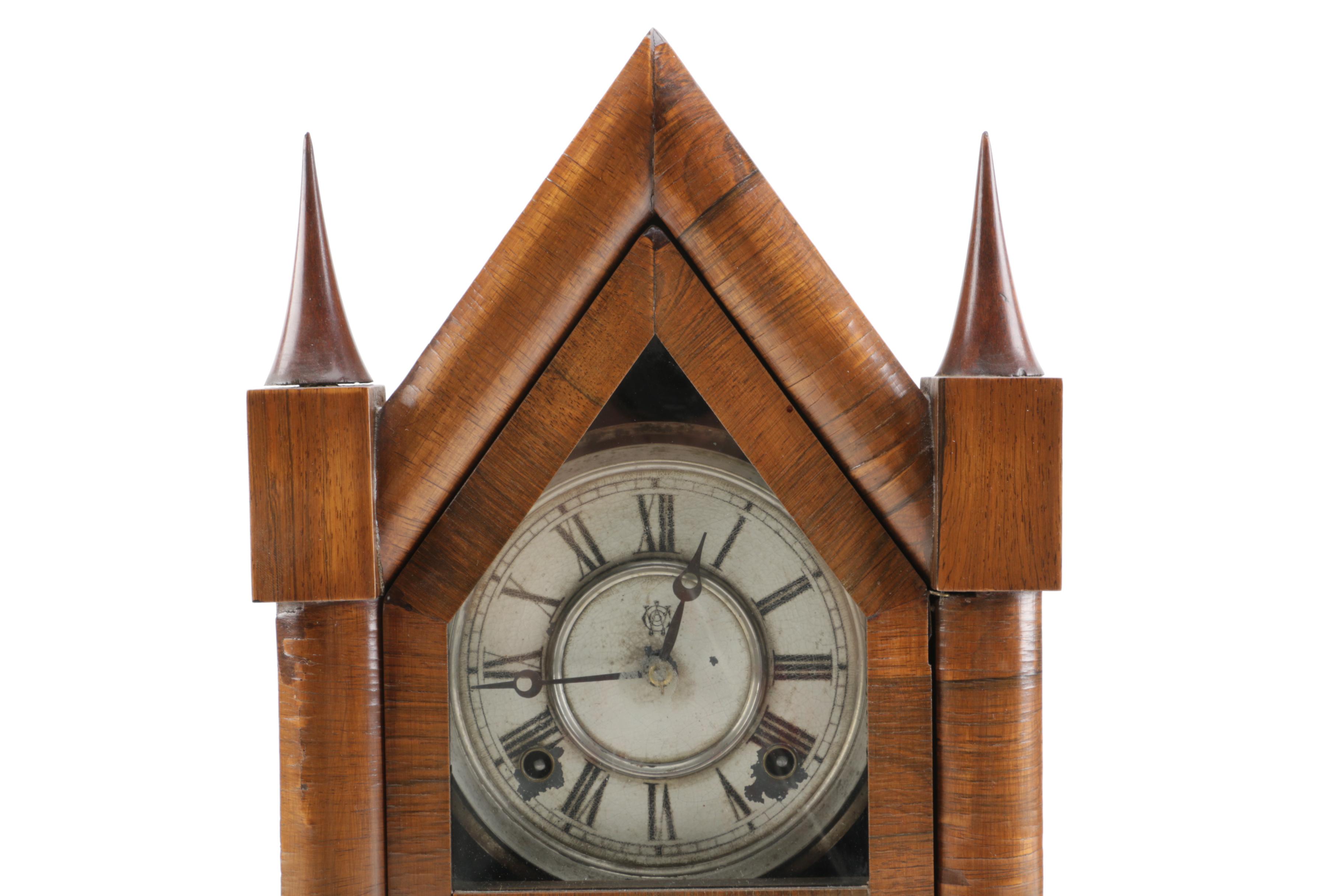 19th Century Waterbury Clock Co. Steeple Mantel Clock