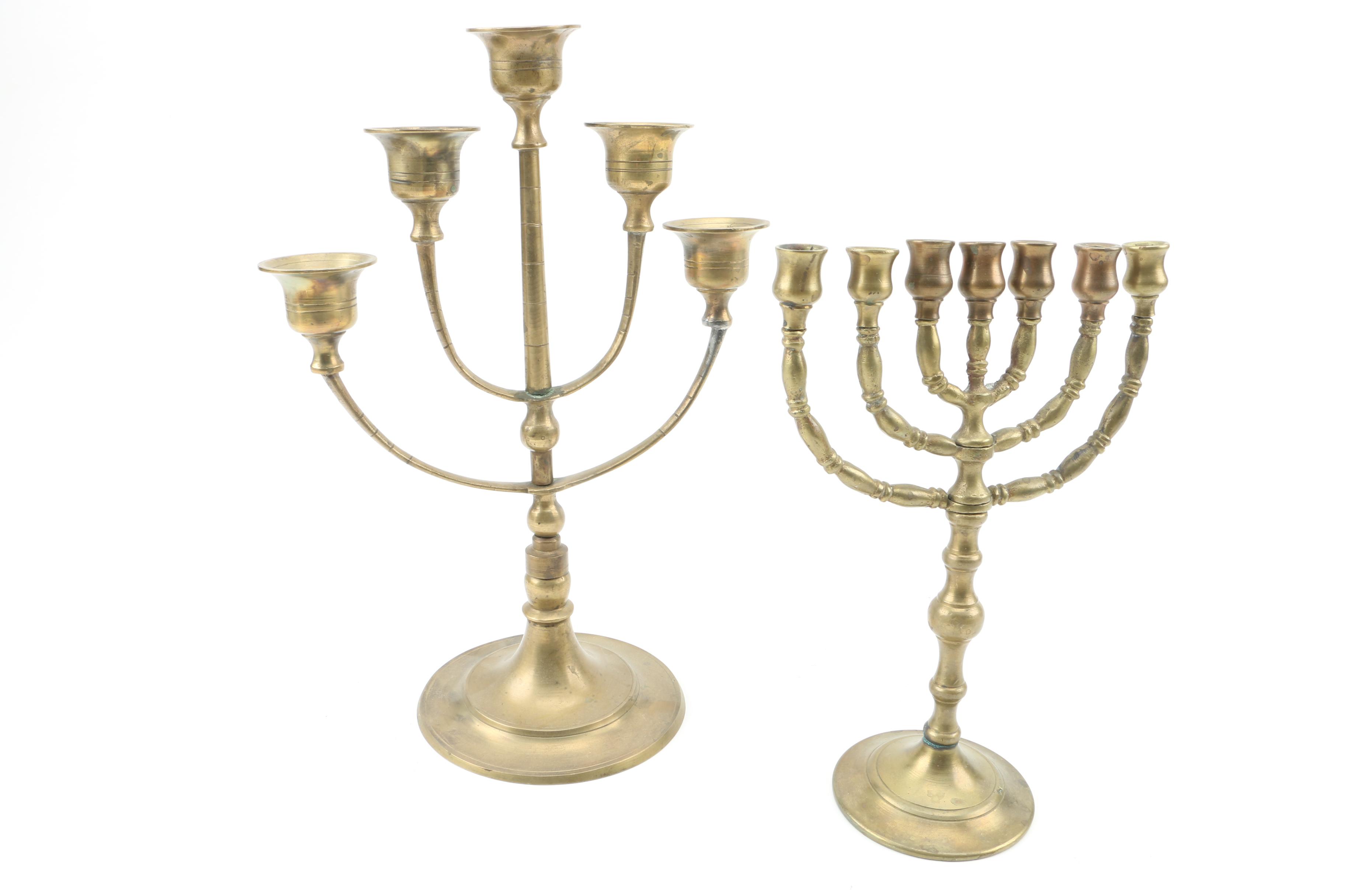 Brass Menorah, Candelabra and Candlesticks
