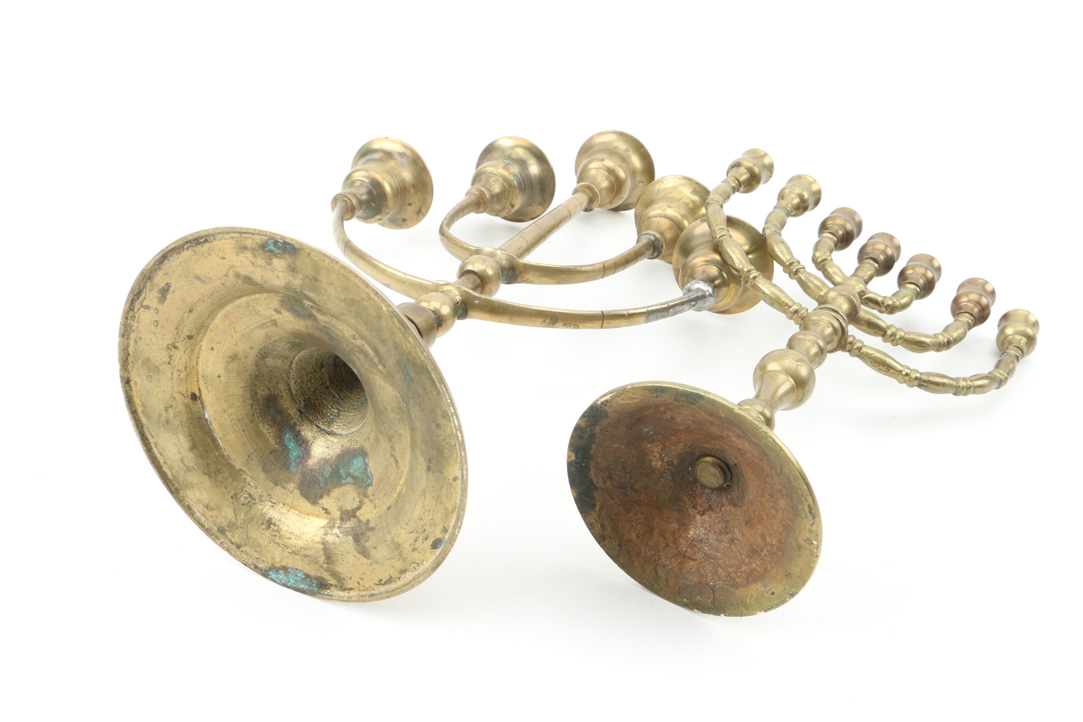 Brass Menorah, Candelabra and Candlesticks