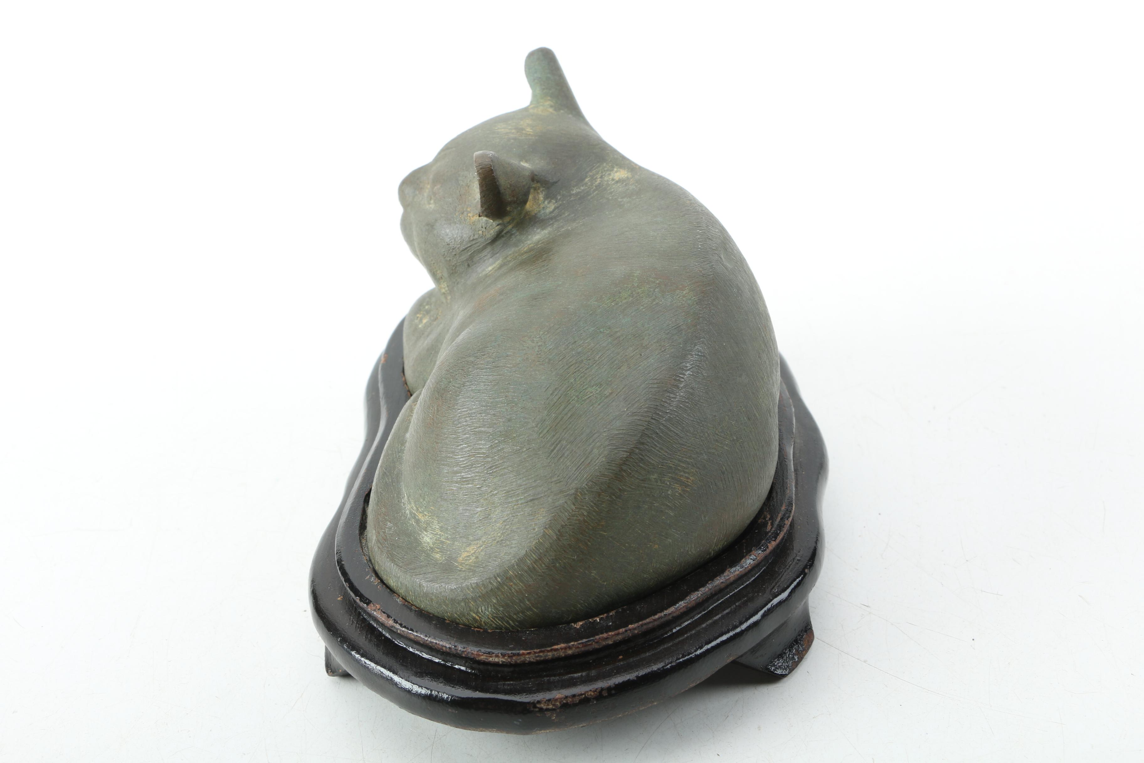 Vintage Metal Cat Statuette