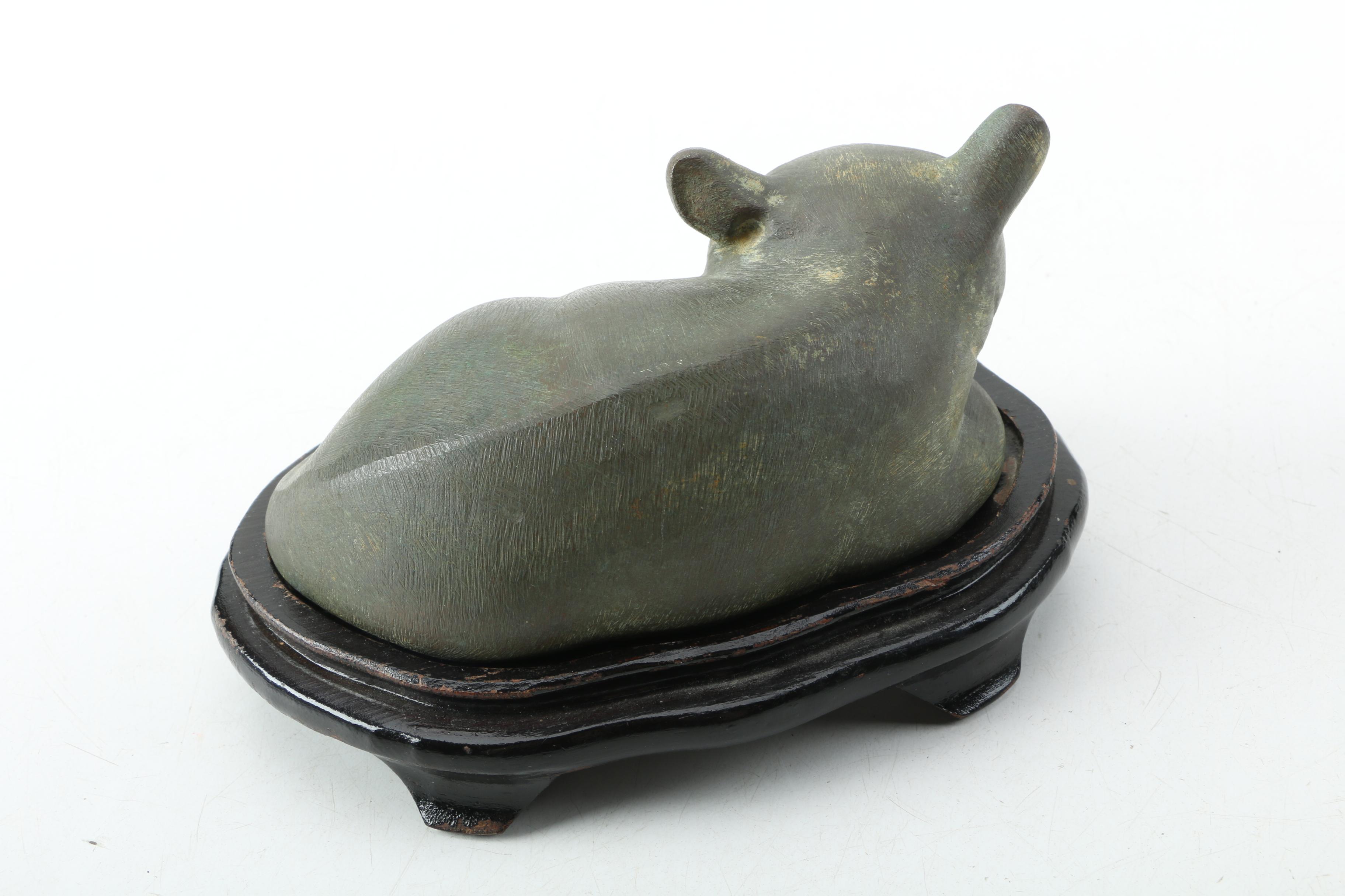 Vintage Metal Cat Statuette