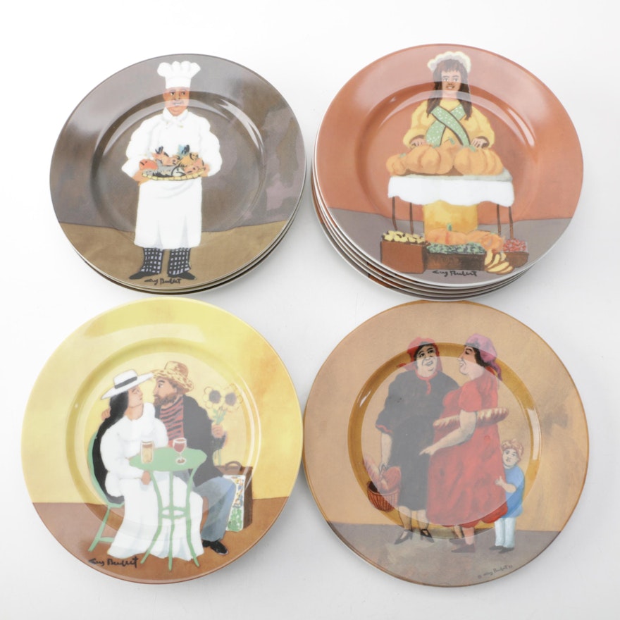 Guy Buffet "Tuscan Storefront" and Other Collectible Plates