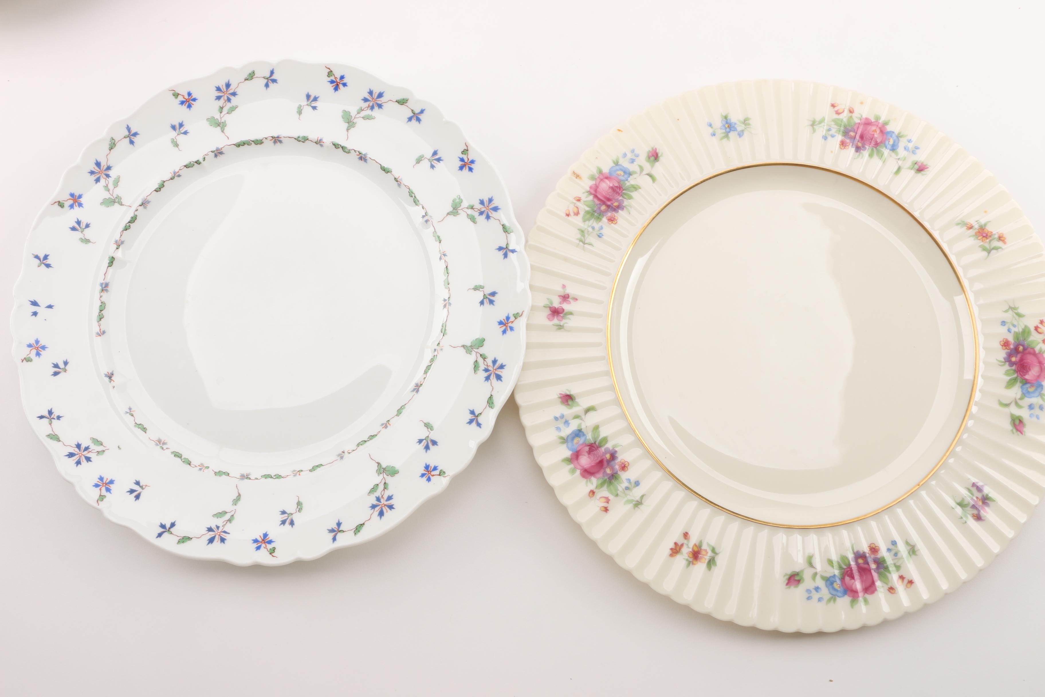 Vintage Plates Including American Limoges and Wedgwood