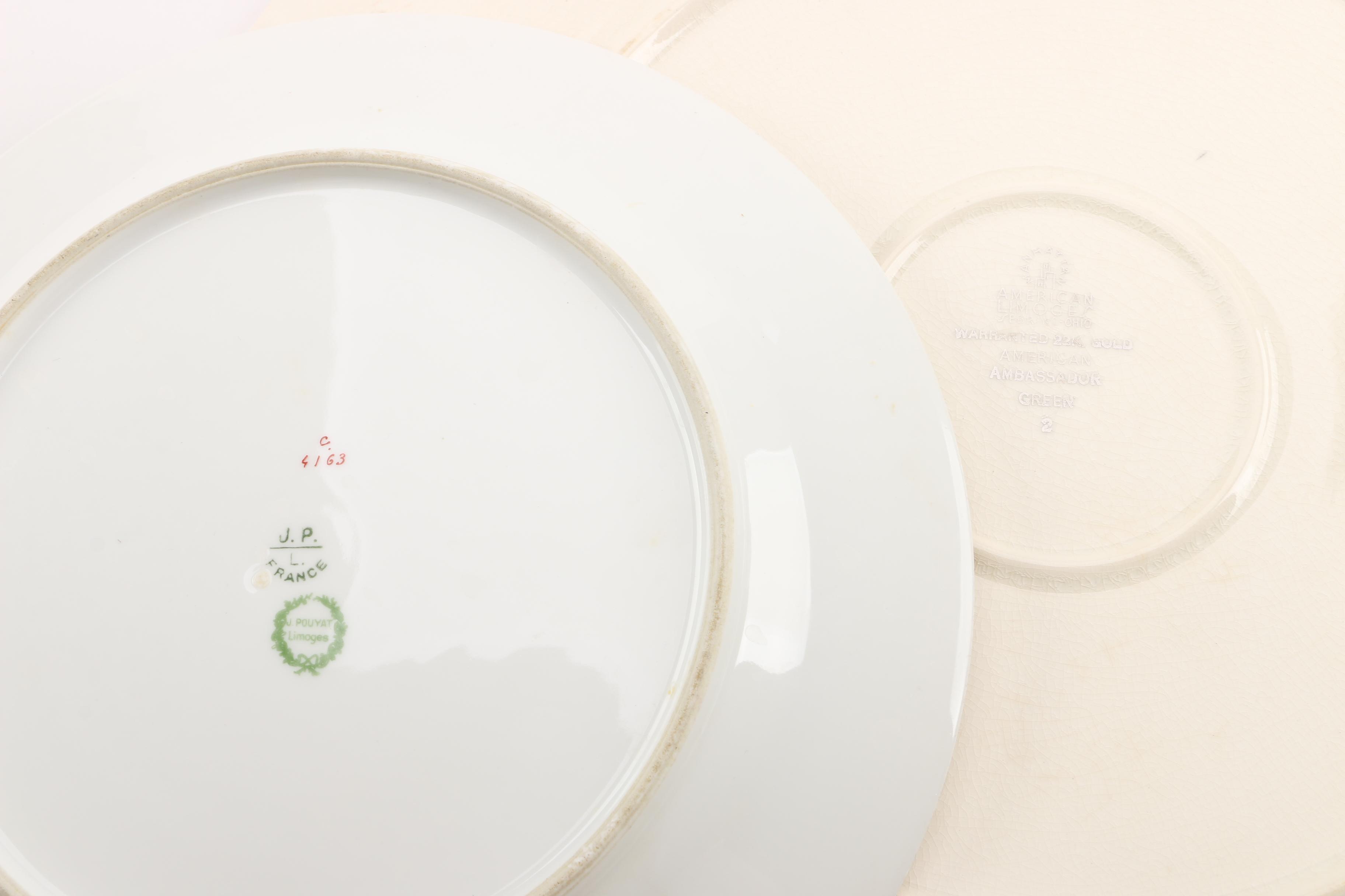 Vintage Plates Including American Limoges and Wedgwood